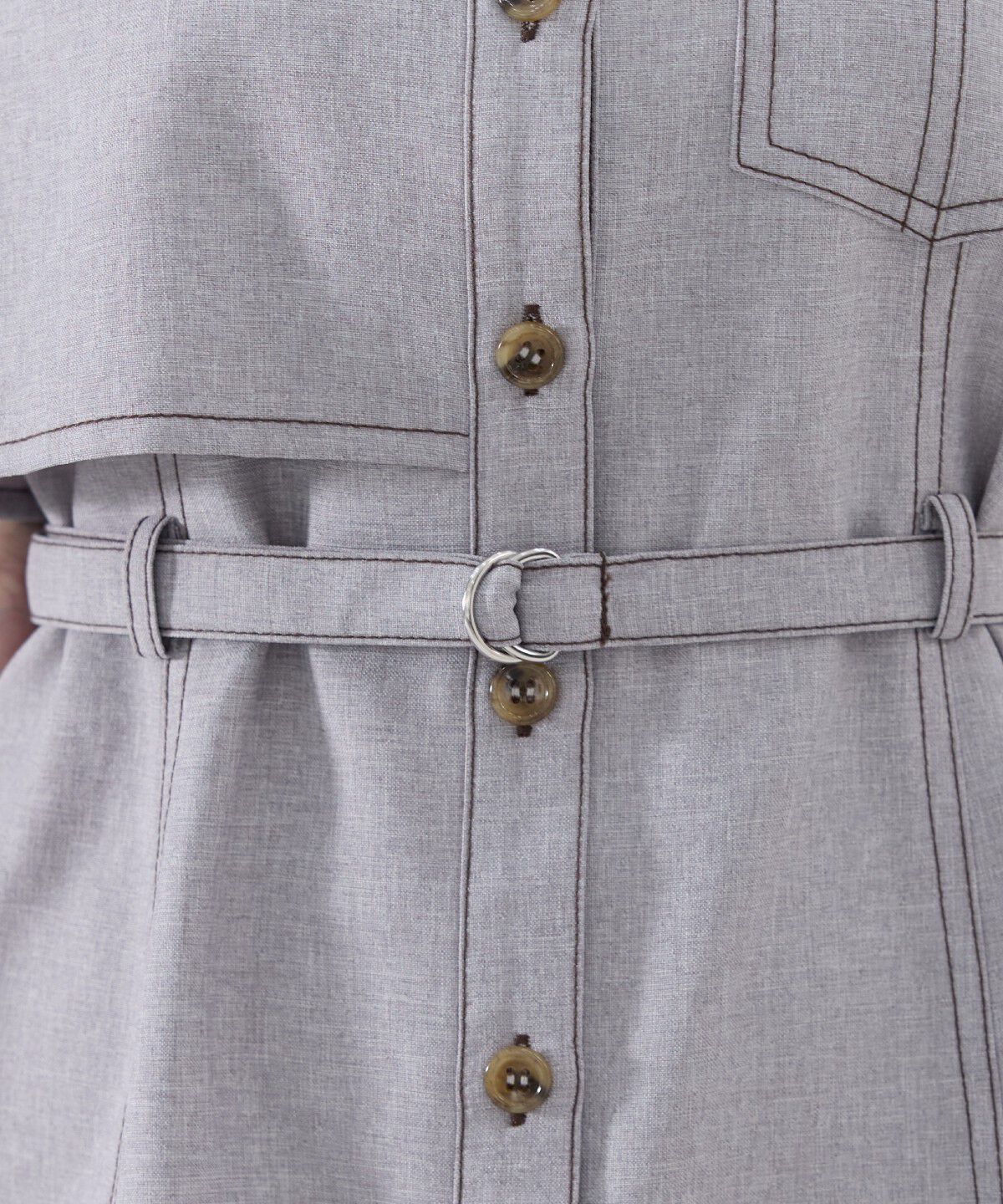 REDYAZEL「バイカラーステッチアシメデザイン半袖ミニワンピース」|ワンピース|