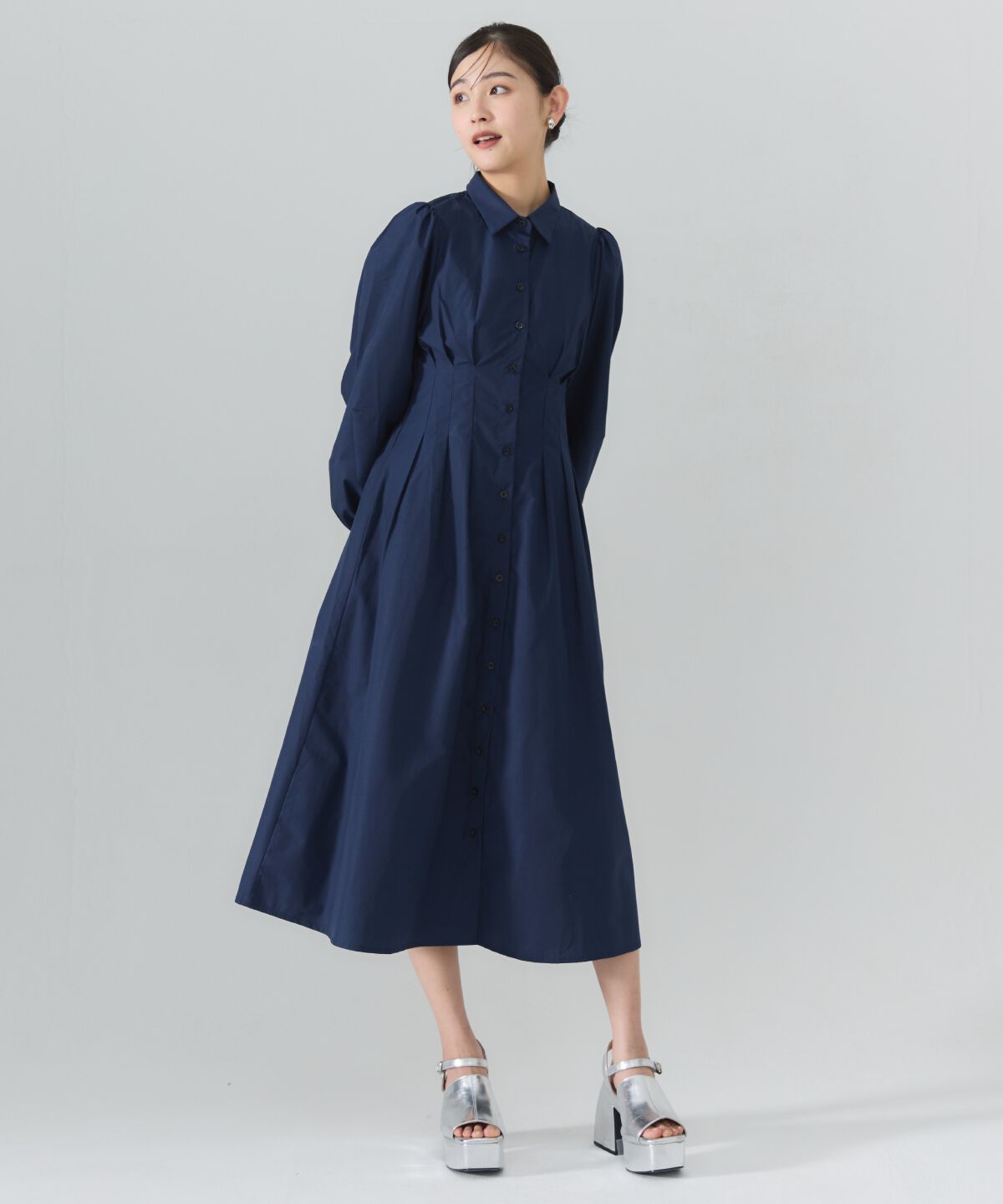 REDYAZEL「タックシャツワンピース」|ワンピース|