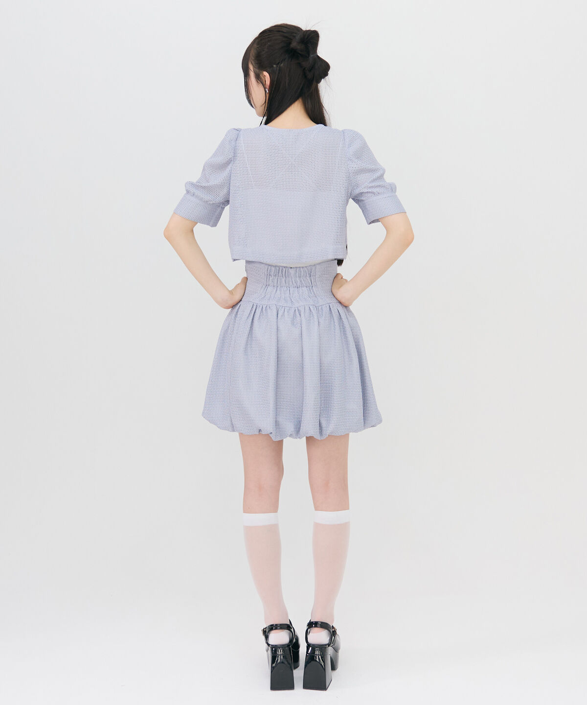 REDYAZEL「メッシュレースショートシャツ&times;バルーンスカートセットアップ」|ワンピース|