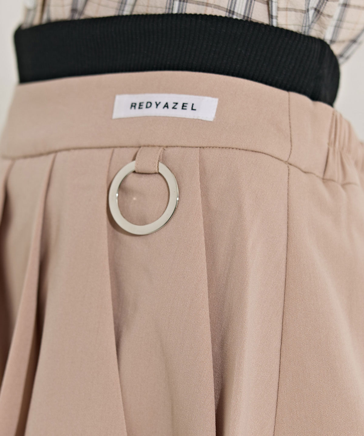 REDYAZEL「Wベルトワイドプリーツミニスカート」|フレア|