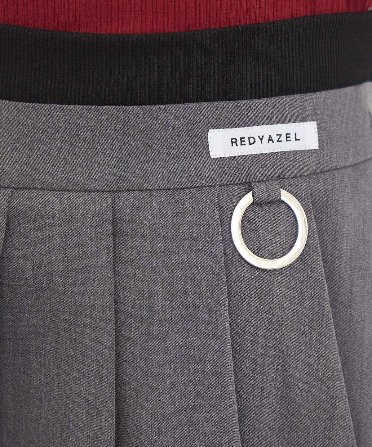 REDYAZEL「Wベルトワイドプリーツミニスカート」|フレア|