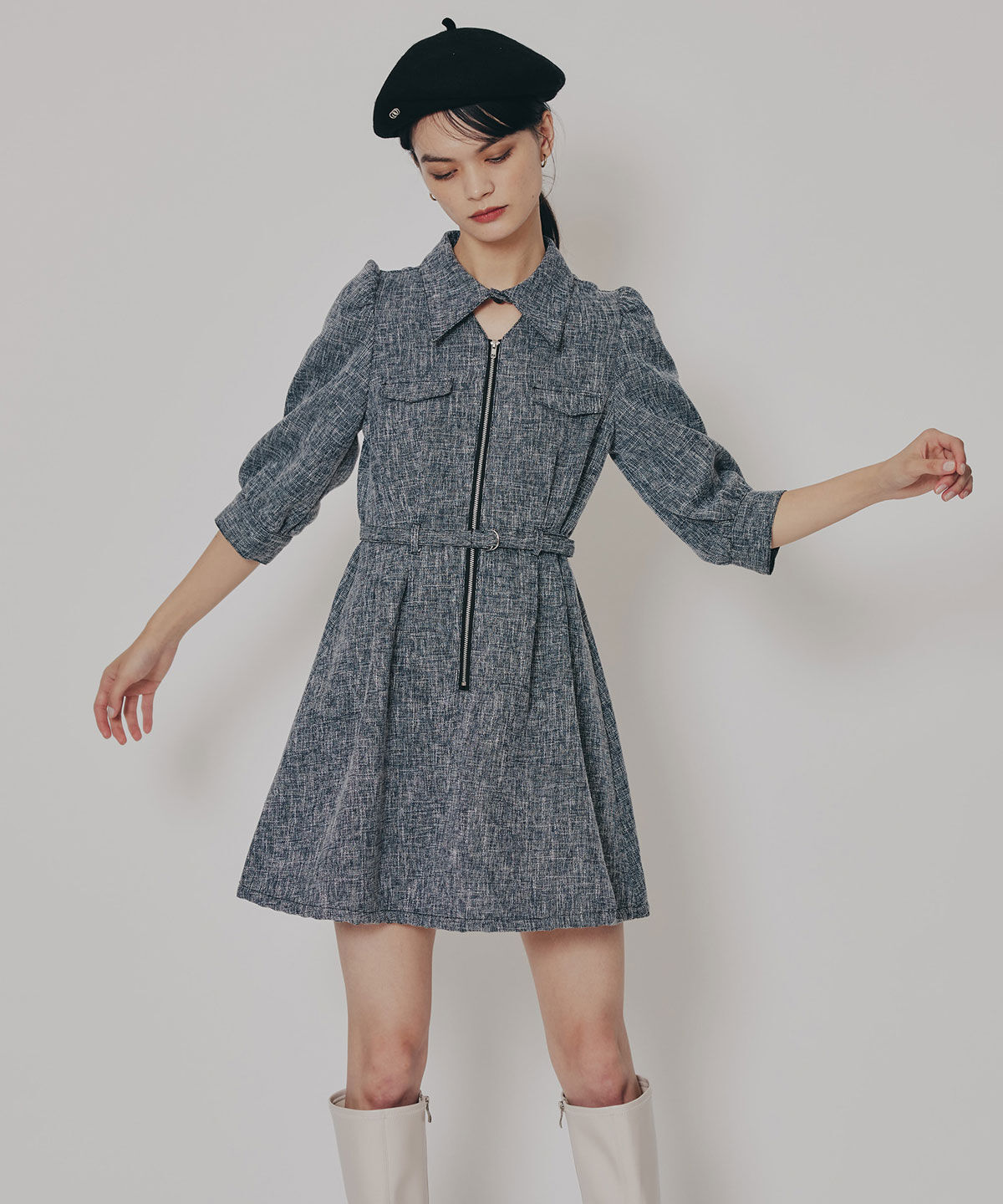 REDYAZEL「カラーミックスフロントZIPワンピース」|ワンピース|