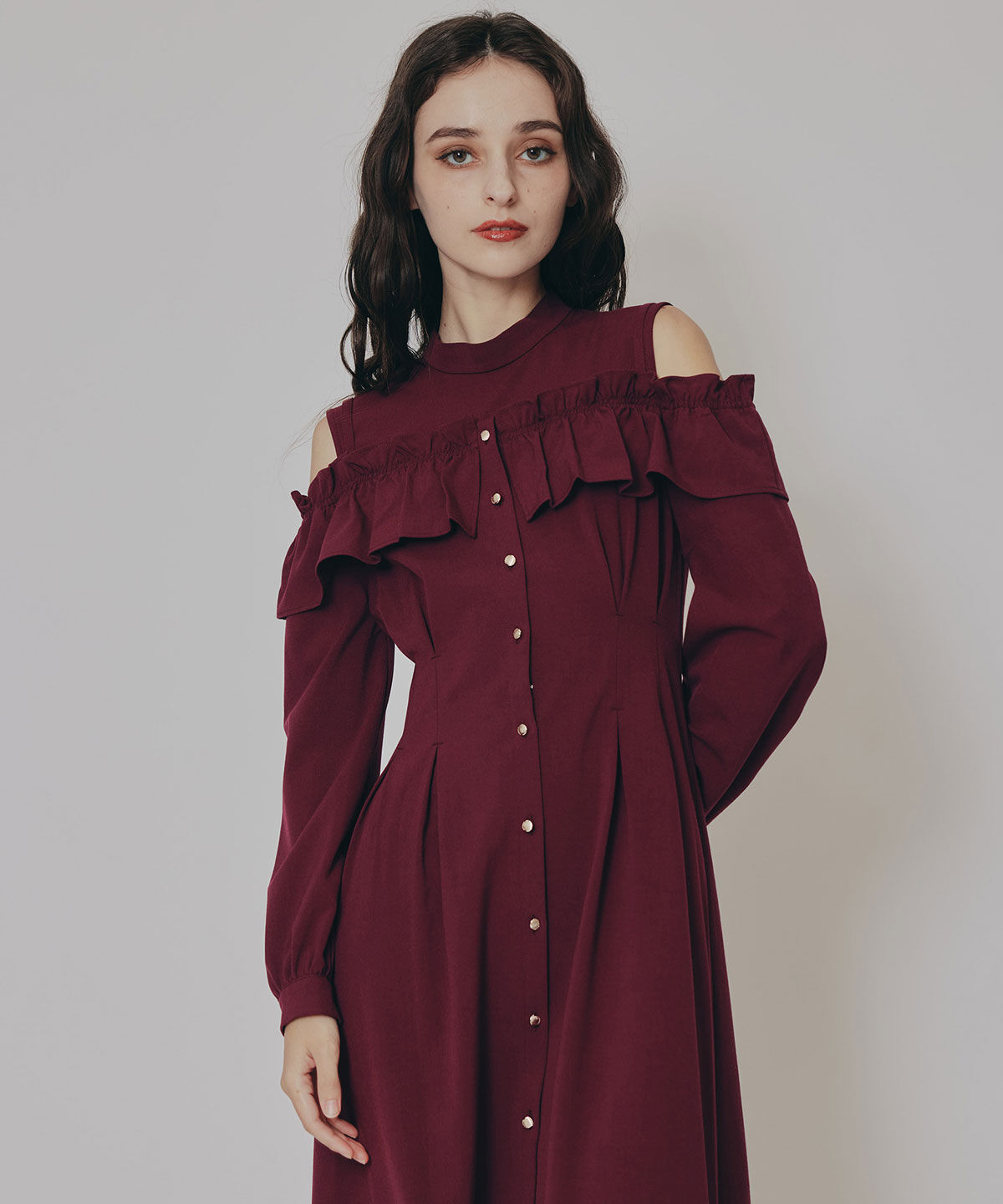 REDYAZEL「オープンショルダーフリルワンピース」|ワンピース|