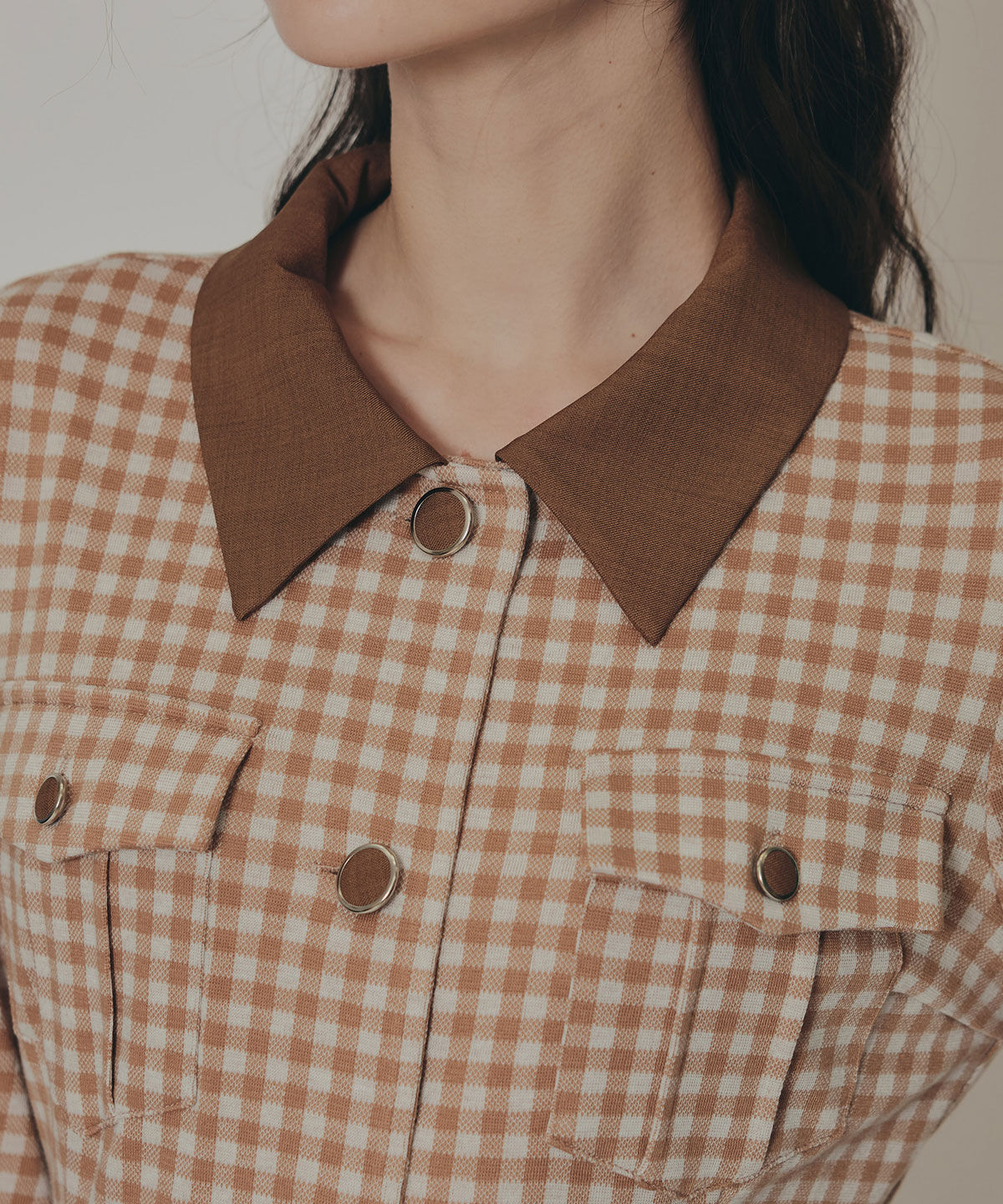 REDYAZEL「チェックバイカラーカットミニワンピース」|ワンピース|