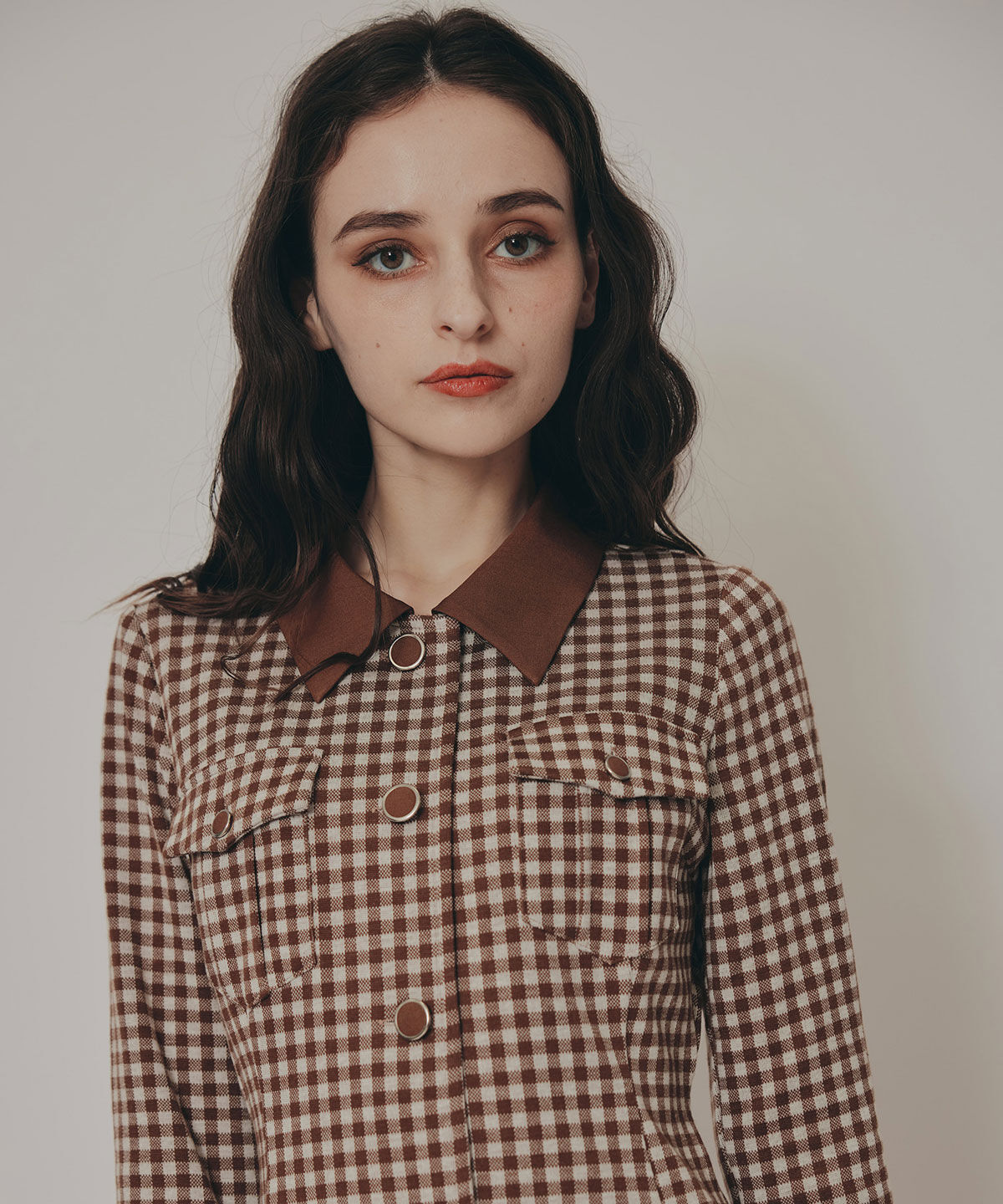 REDYAZEL「チェックバイカラーカットミニワンピース」|ワンピース|