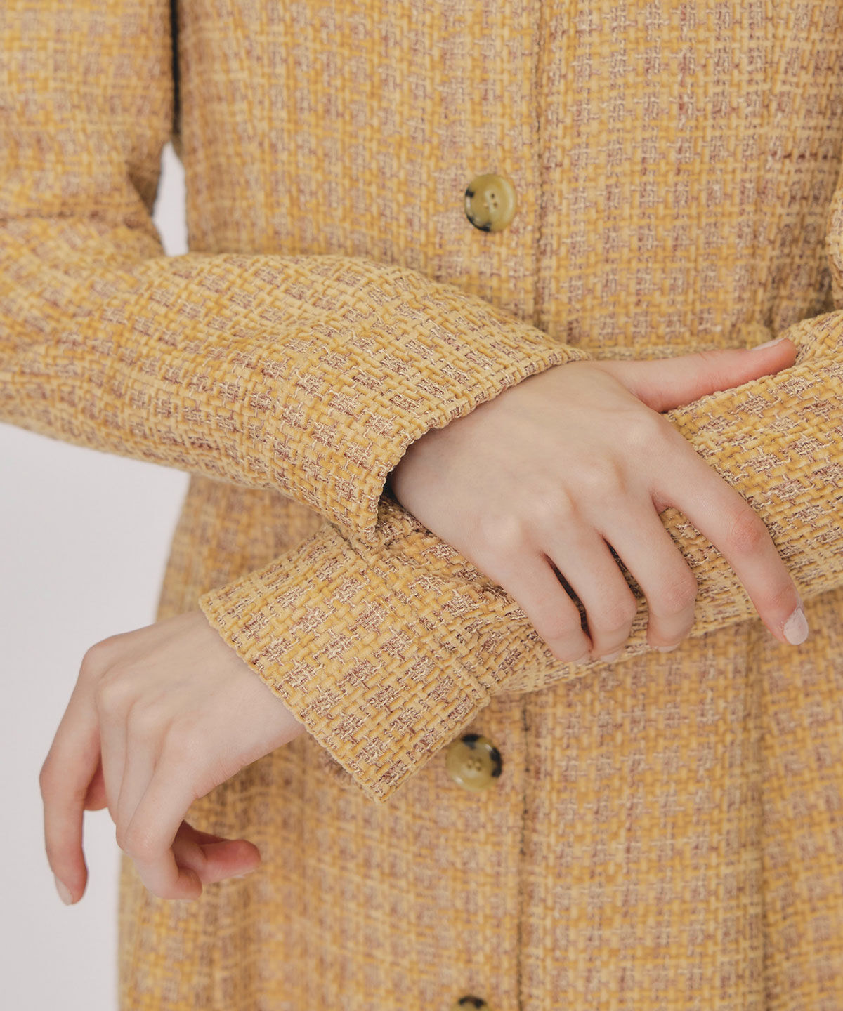 REDYAZEL「MIXツイードパフスリーブミニワンピース」|ワンピース|