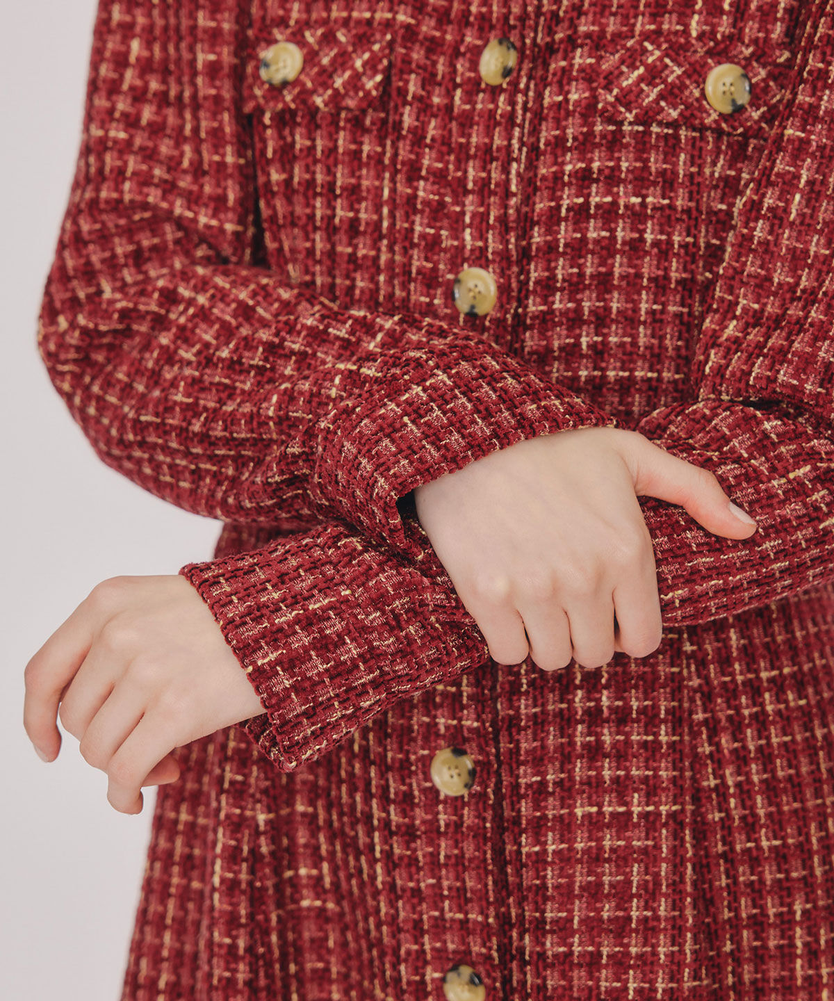 REDYAZEL「MIXツイードパフスリーブミニワンピース」|ワンピース|