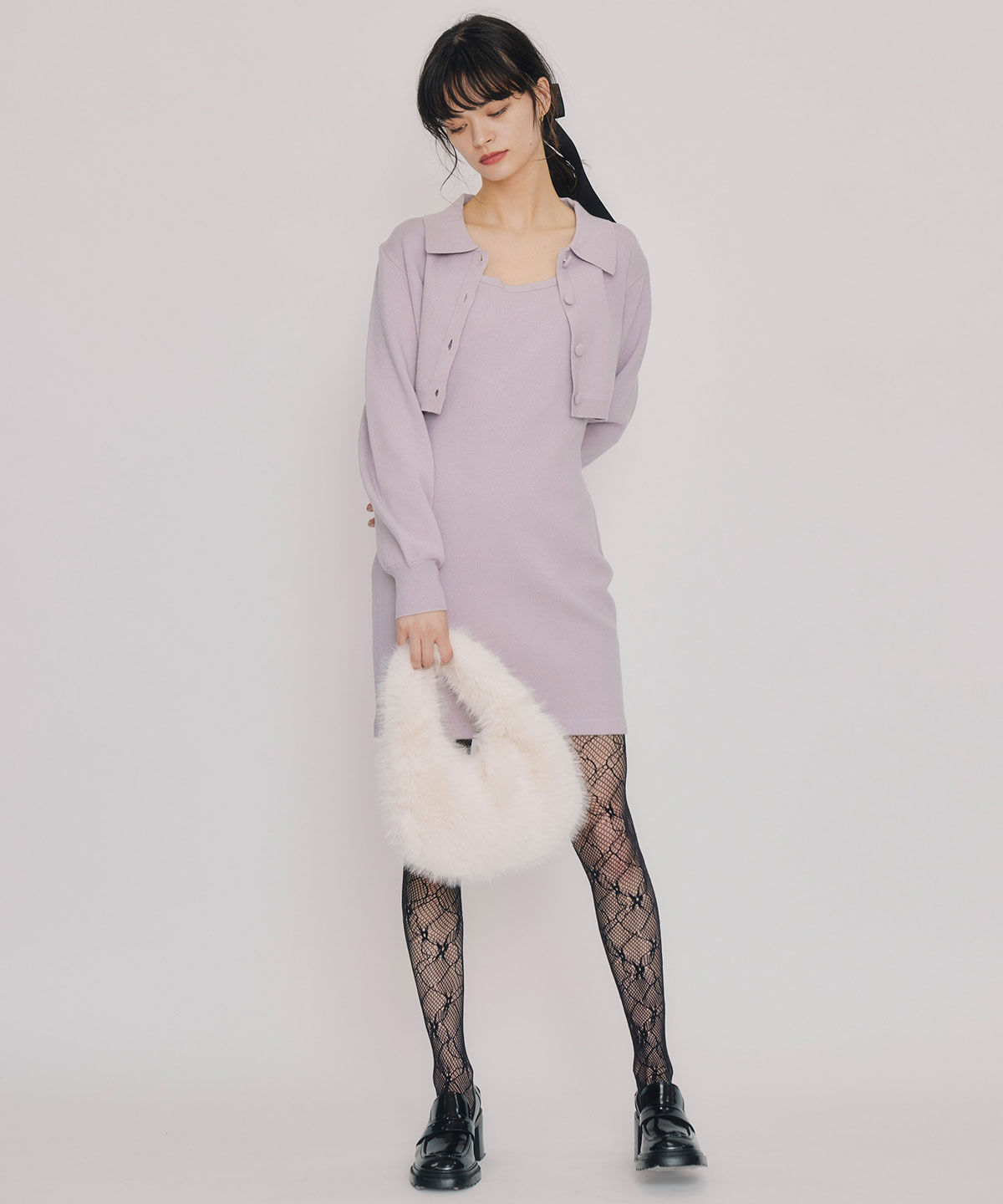 REDYAZEL「ｸﾗｼｶﾙﾆｯﾄｶｰﾃﾞｨｶﾞﾝ&times;ｷｬﾐｿｰﾙﾆｯﾄﾜﾝﾋﾟｰｽｾ  」|ワンピース|