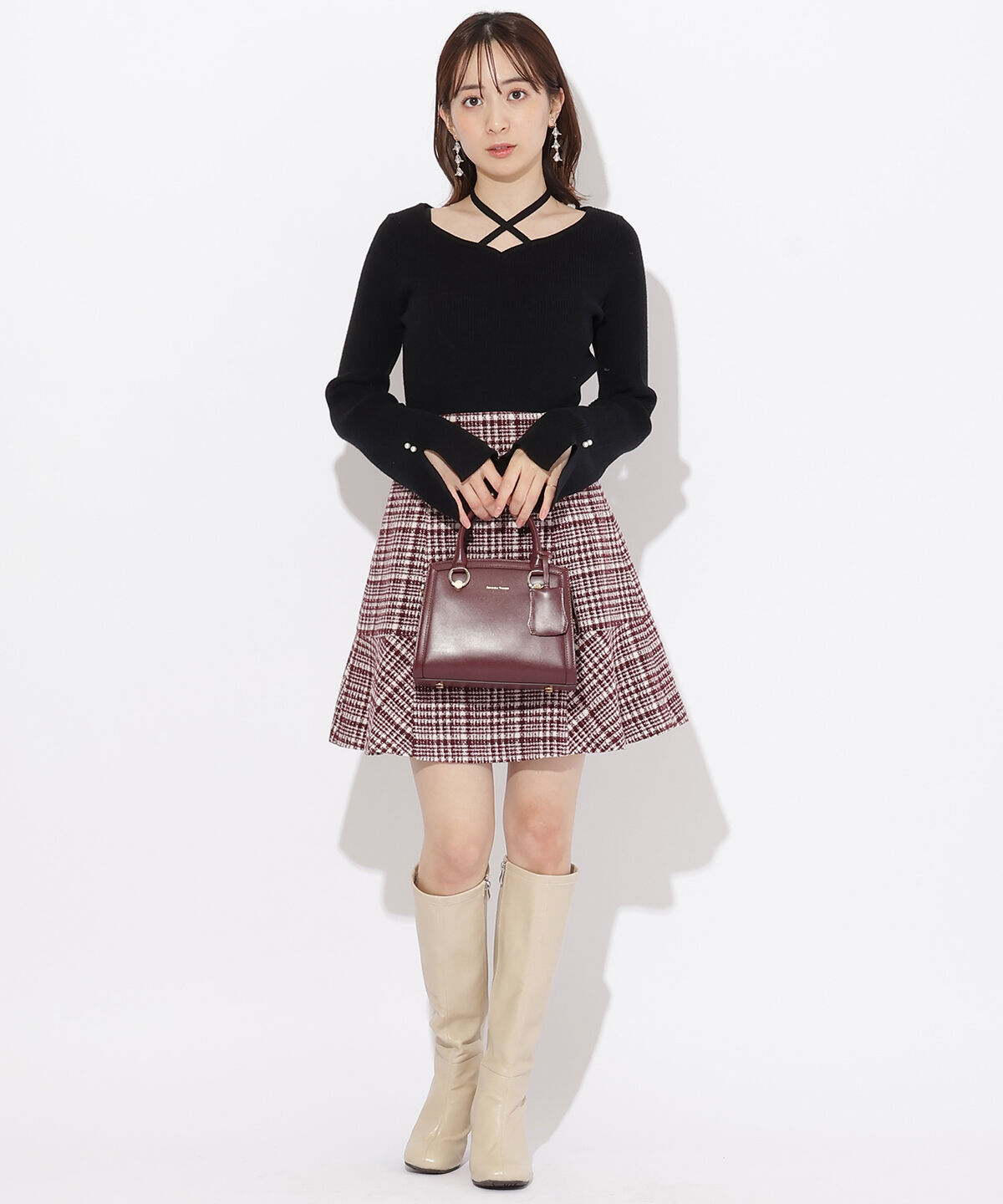 WILLSELECTION「ハートネックフレアスリーブプルオーバー」|ニット・セーター|