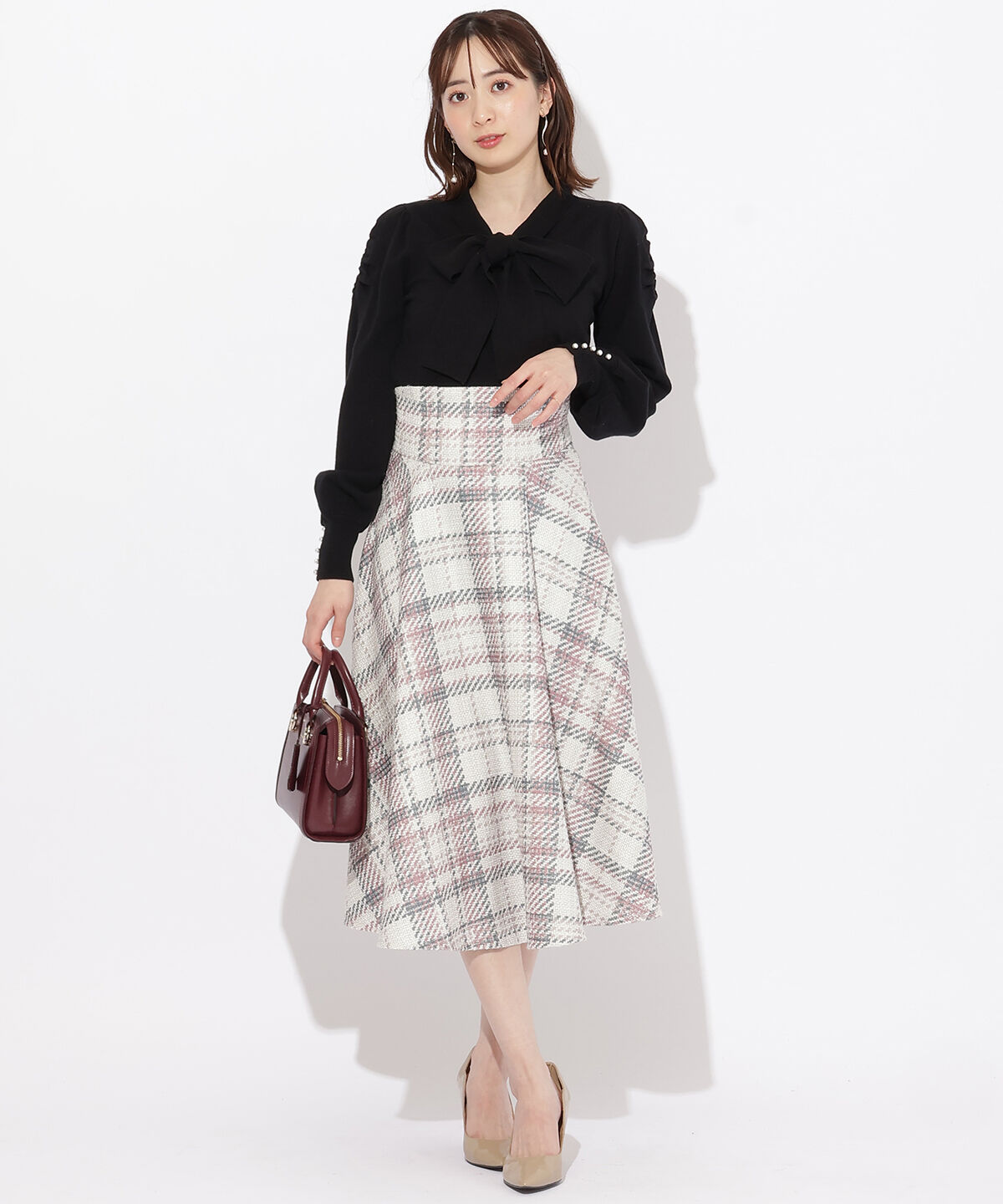 WILLSELECTION「ギャザー袖ボウタイプルオーバー」|ニット・セーター|