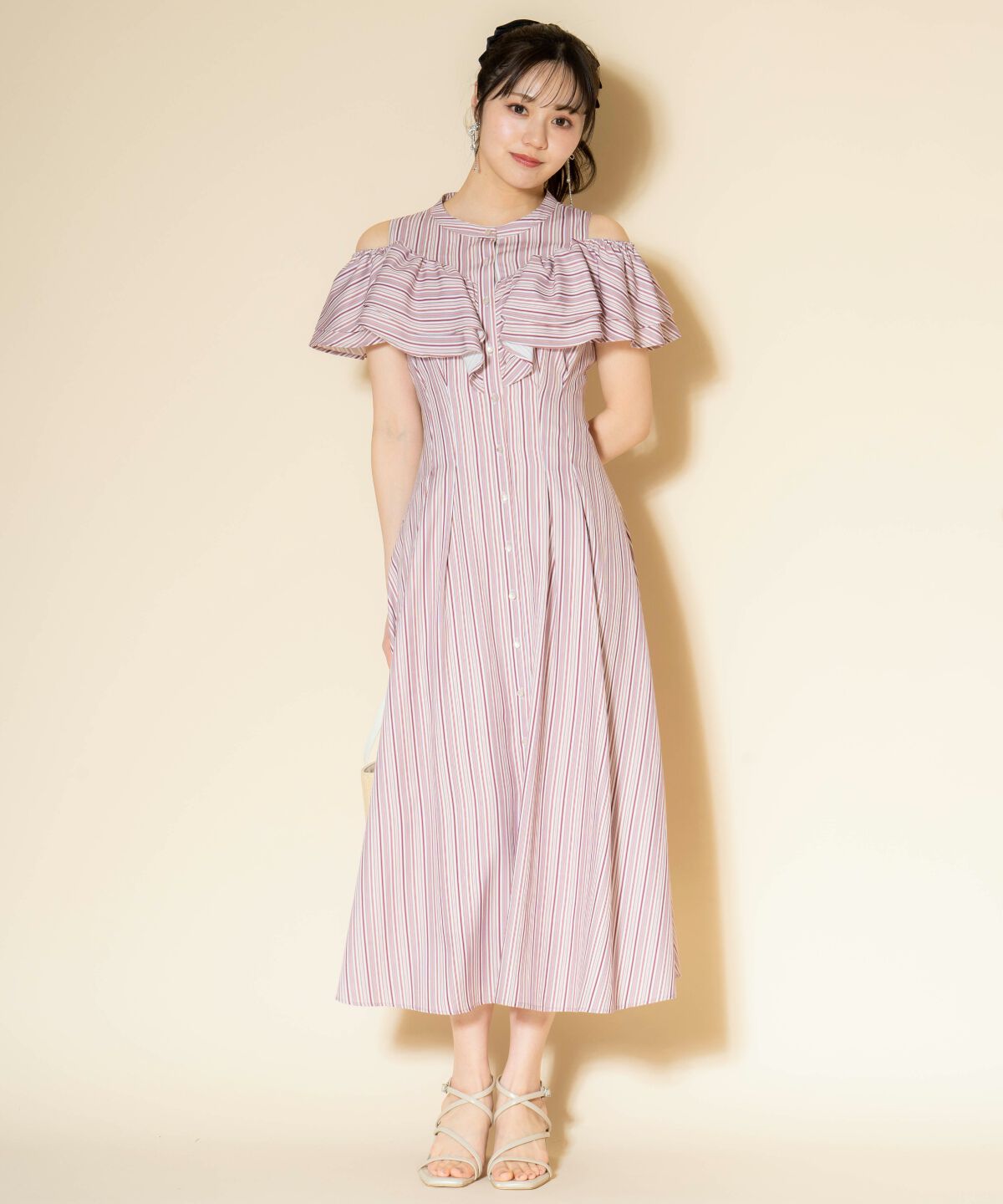 WILLSELECTION「マルチストライプフリルワンピース」|ワンピース|