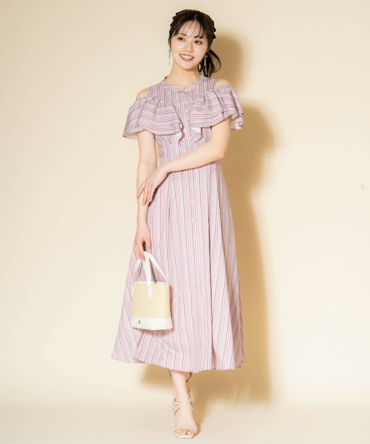 WILLSELECTION「マルチストライプフリルワンピース」|ワンピース|