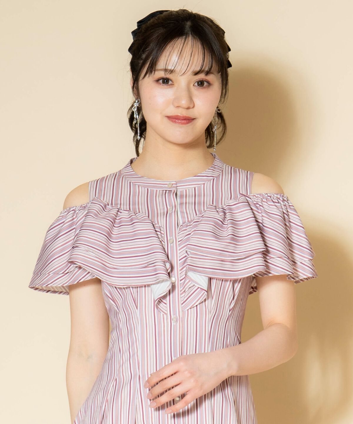 WILLSELECTION「マルチストライプフリルワンピース」|ワンピース|