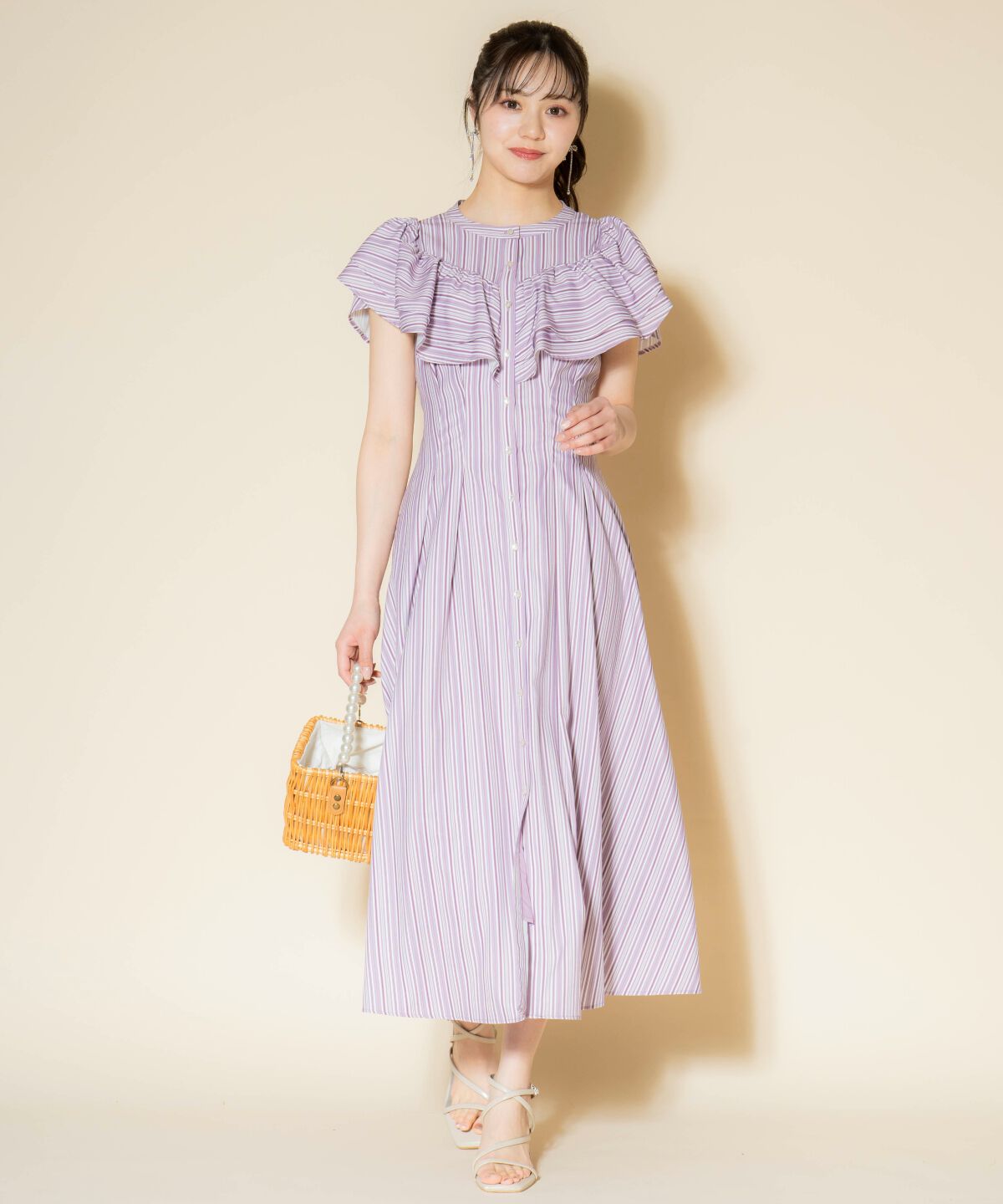 WILLSELECTION「マルチストライプフリルワンピース」|ワンピース|