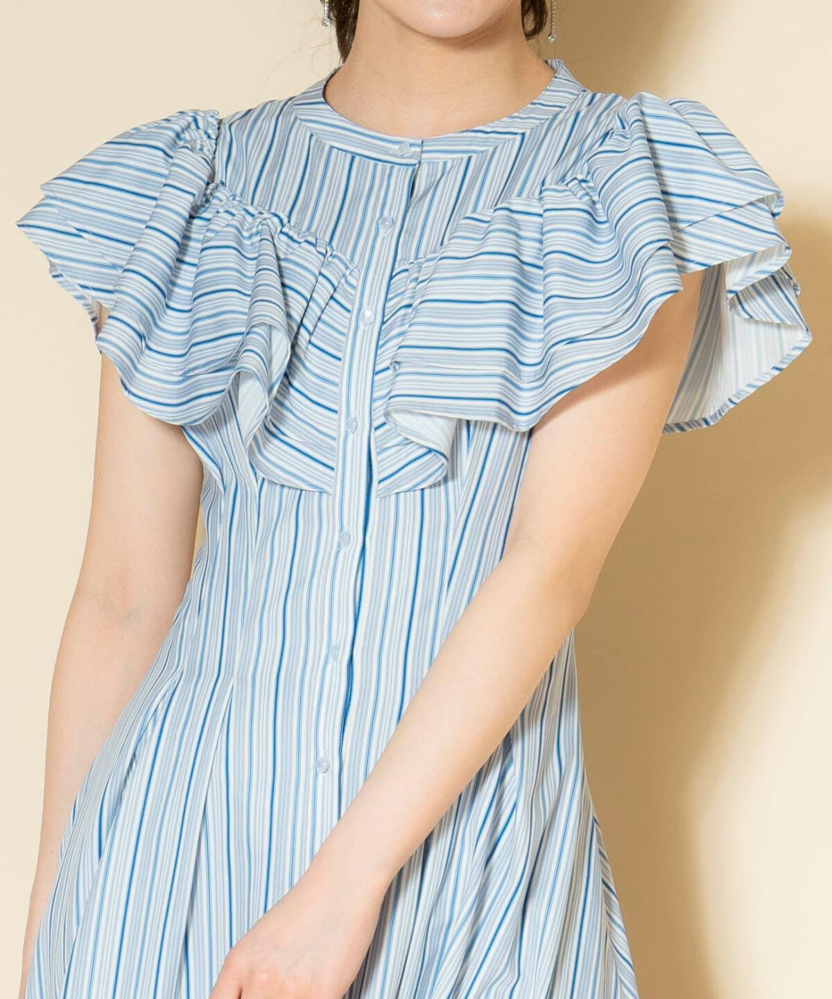 WILLSELECTION「マルチストライプフリルワンピース」|ワンピース|