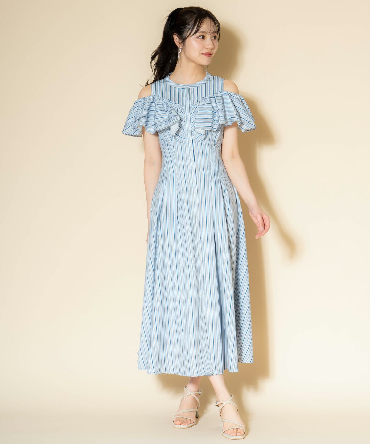 WILLSELECTION「マルチストライプフリルワンピース」|ワンピース|