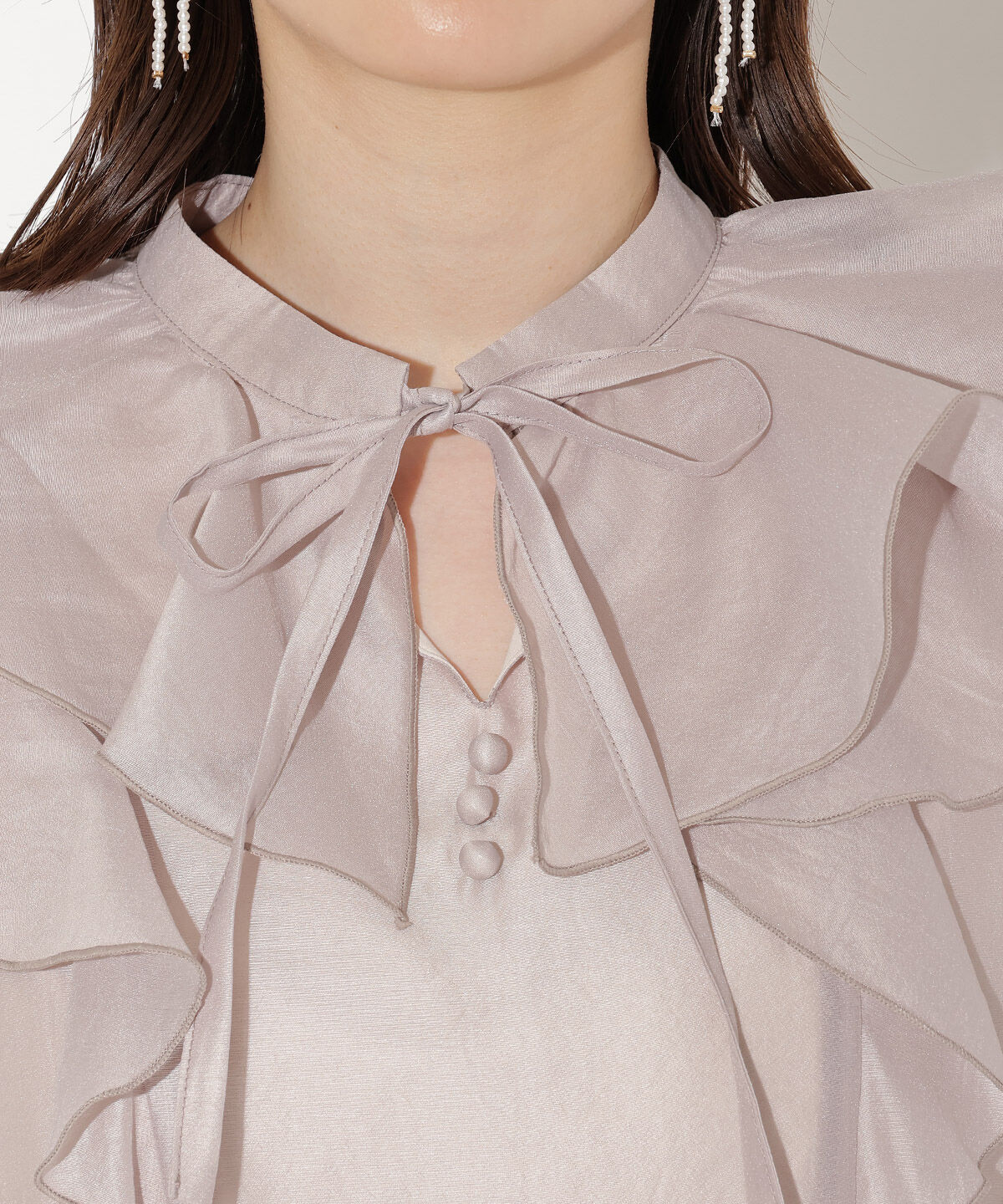 WILLSELECTION「ナローリボンシアーブラウス」|シャツ・ブラウス|