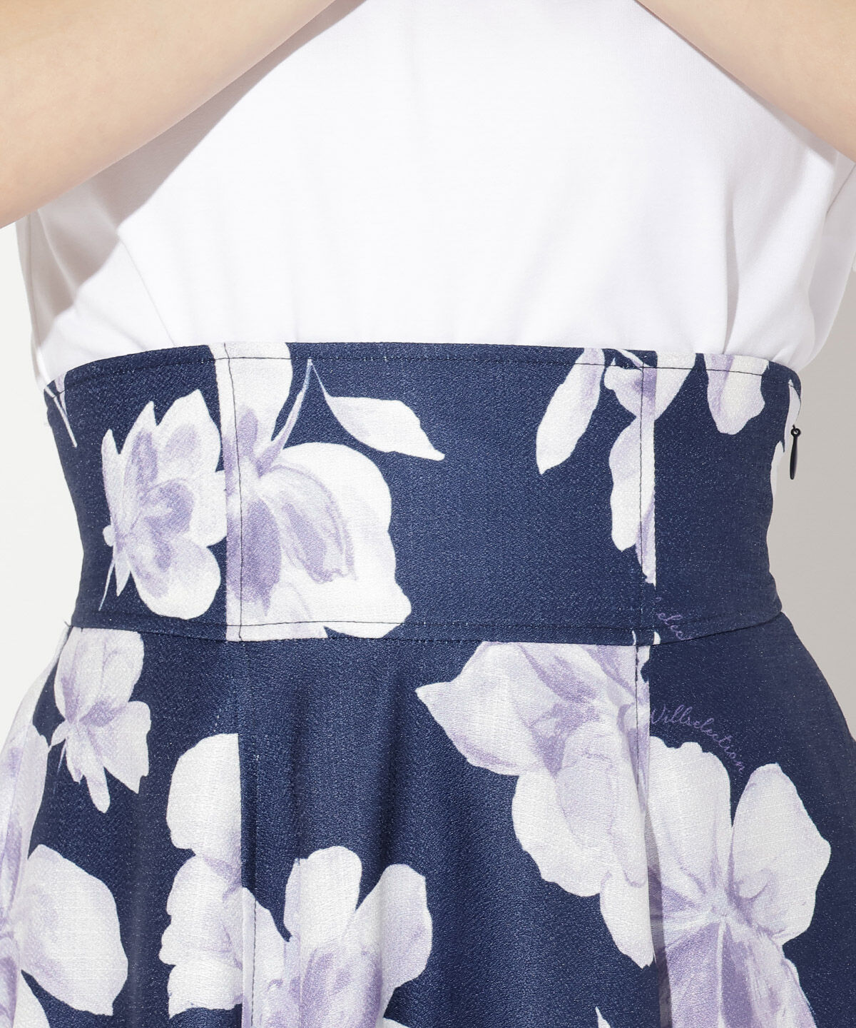 WILLSELECTION「水彩フラワープリントスカート」|フレア|