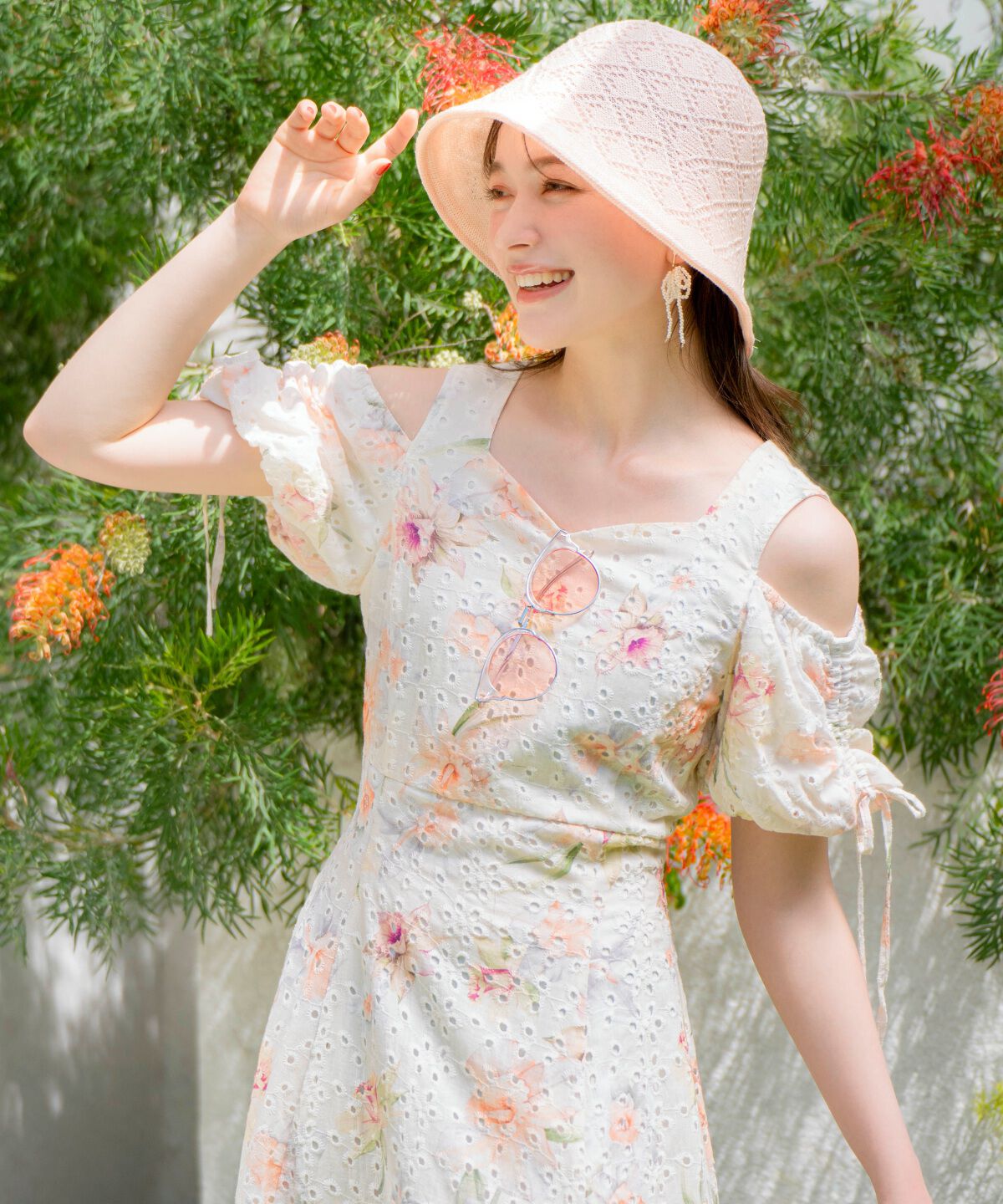 WILLSELECTION「レースフラワープリントワンピース」|ワンピース|