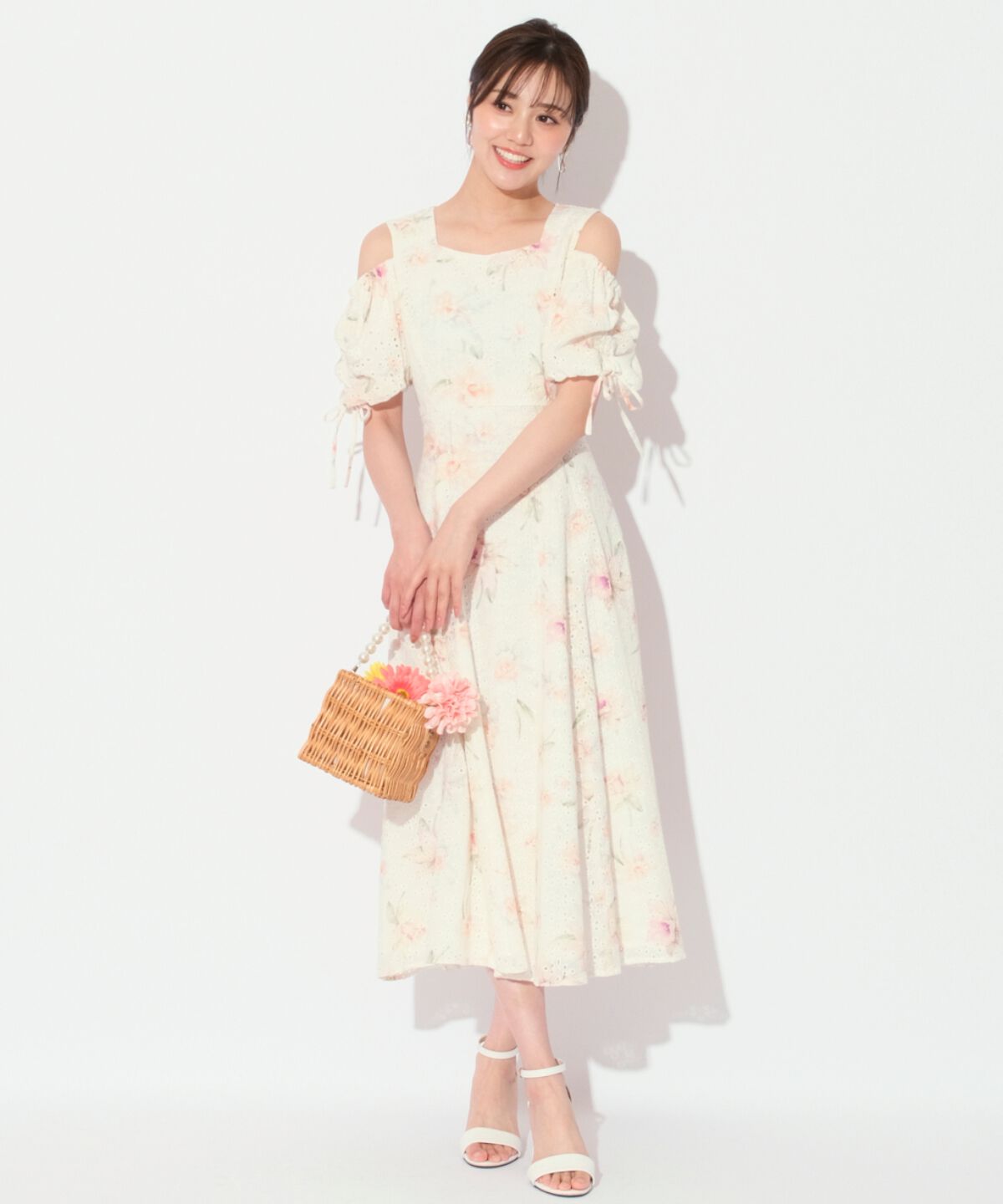 WILLSELECTION「レースフラワープリントワンピース」|ワンピース|