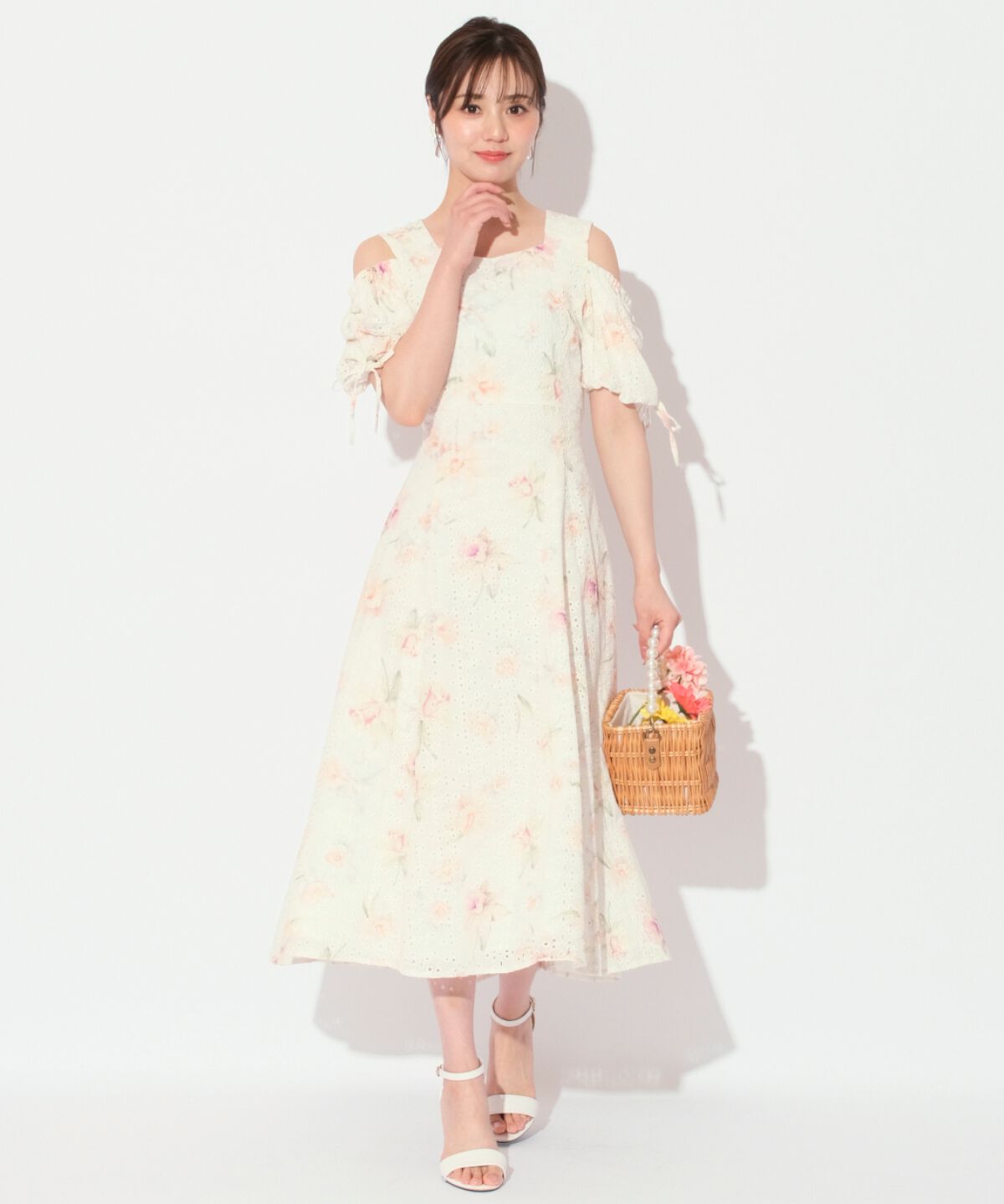 WILLSELECTION「レースフラワープリントワンピース」|ワンピース|