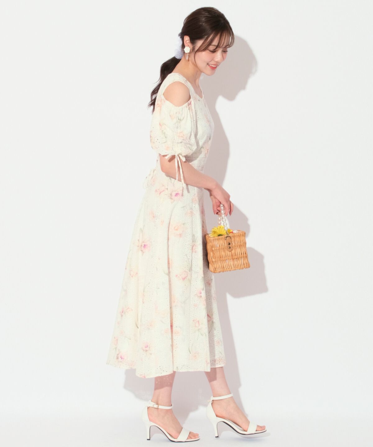 WILLSELECTION「レースフラワープリントワンピース」|ワンピース|