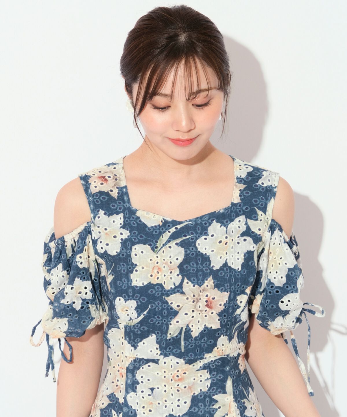 WILLSELECTION「レースフラワープリントワンピース」|ワンピース|