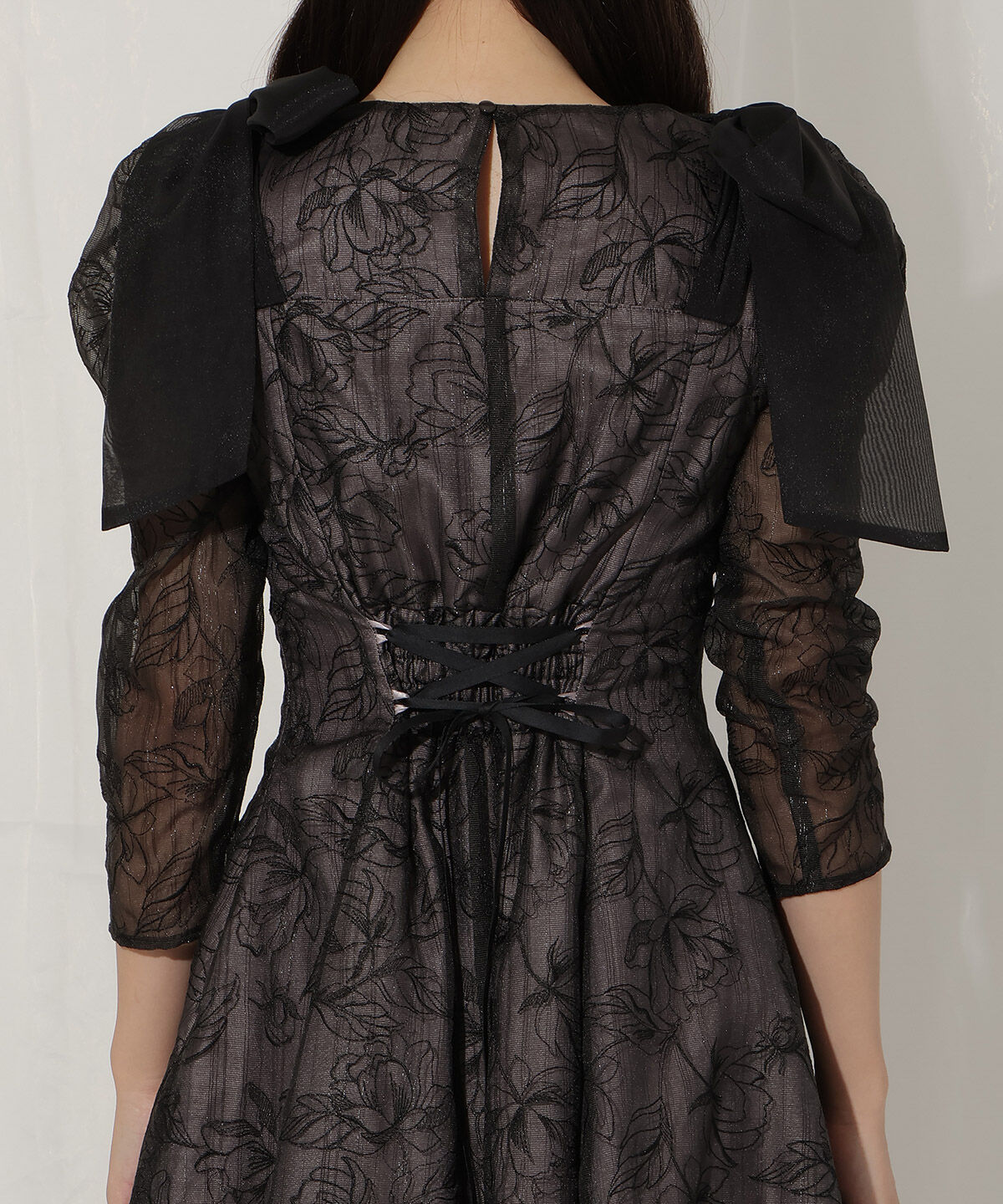 WILLSELECTION「フラワー刺繍肩リボンドレス」|ドレス|