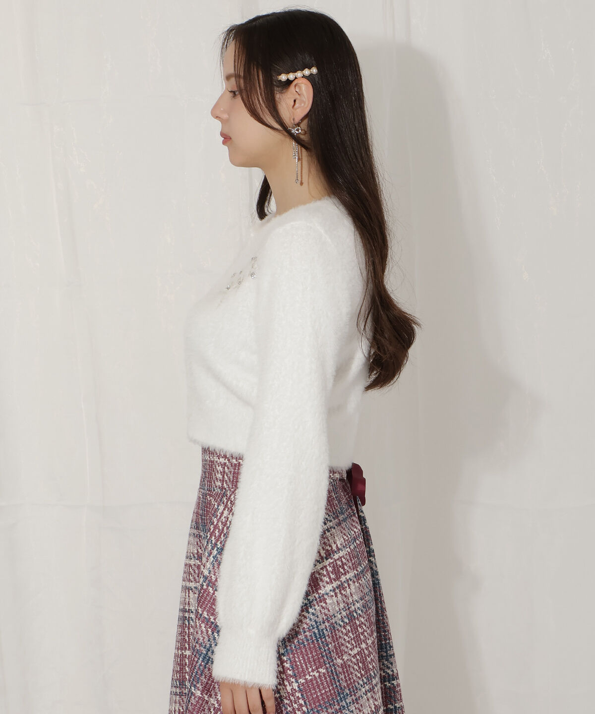 WILLSELECTION「ビジュー付きラメ刺繍カーディガン」|カーディガン|