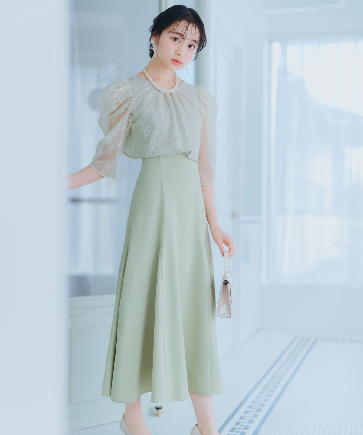 WILLSELECTION「スパンコールレースブラウス&times;マーメイドワンピース」|ドレス|