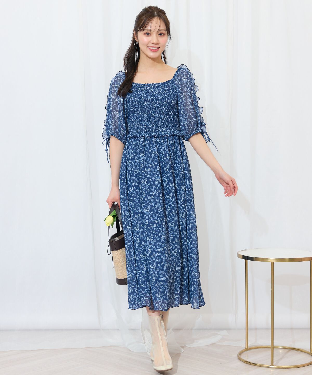 WILLSELECTION「ミニフラワーシャーリングワンピース」|ワンピース|