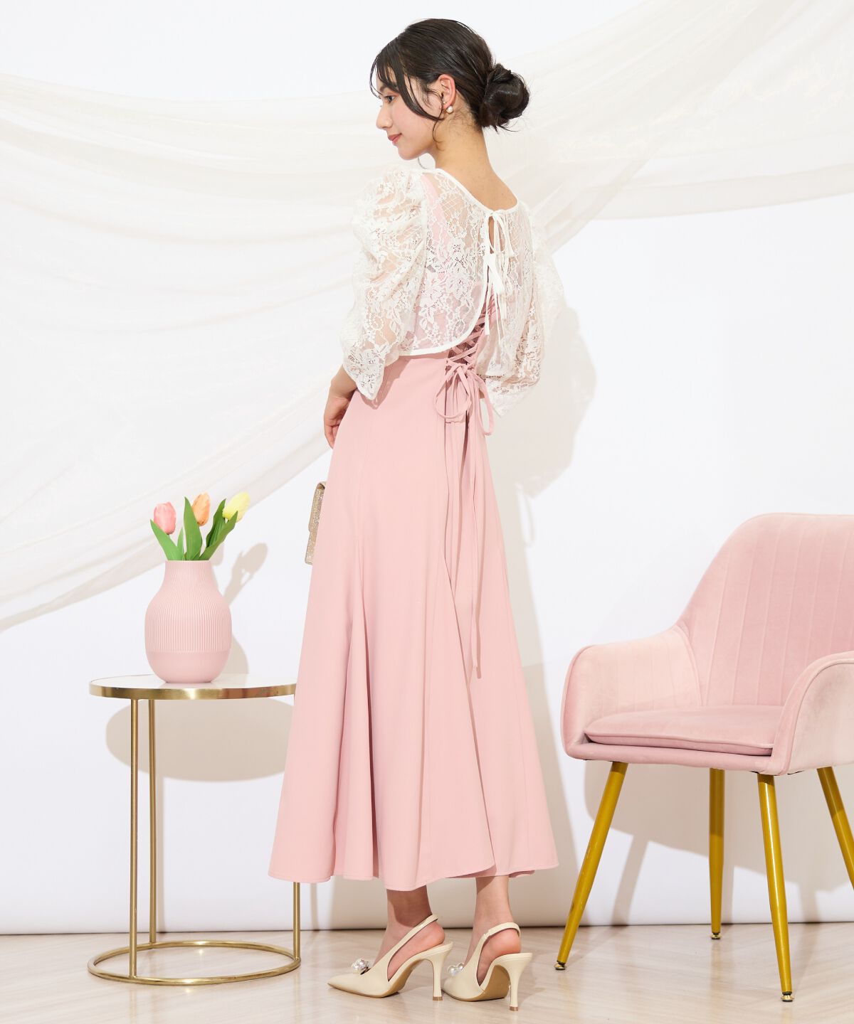 WILLSELECTION「バックレースアップワンピース」|ドレス|