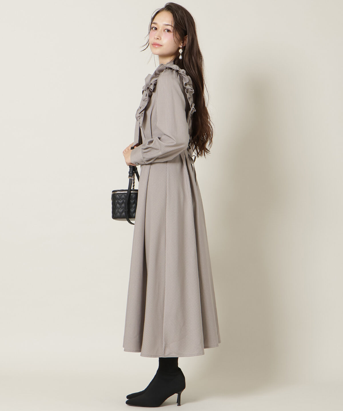 WILLSELECTION「ショルダーフリルリボンタイシャツワンピース」|ワンピース|