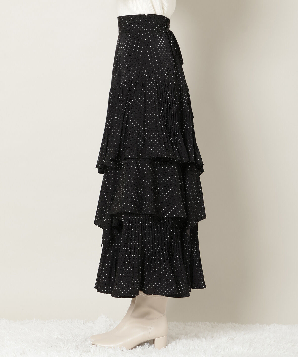 WILLSELECTION「プリーツシフォンティアードスカート」|フレア|