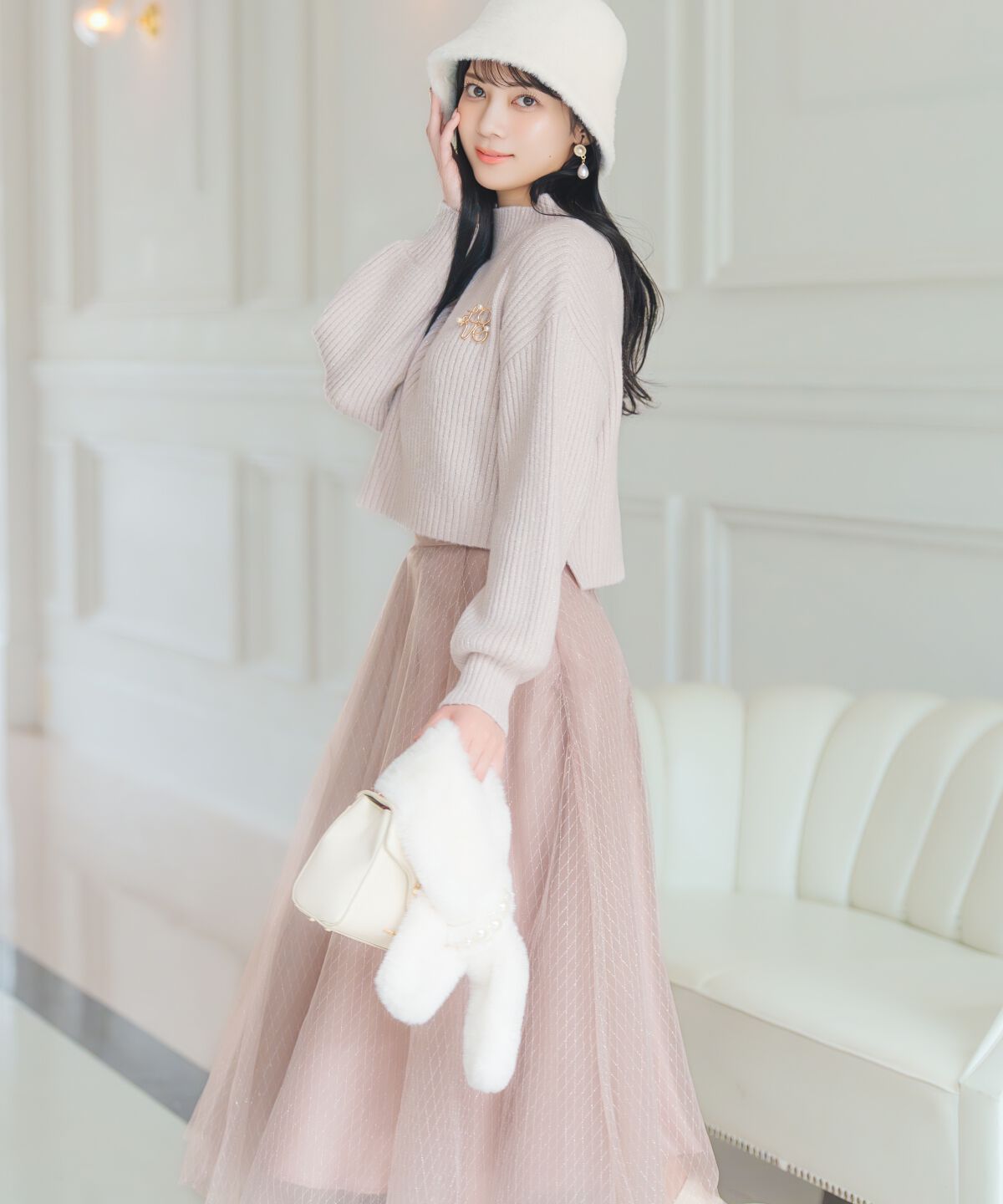 WILLSELECTION「ラメチュールボリュームスカート」|フレア|