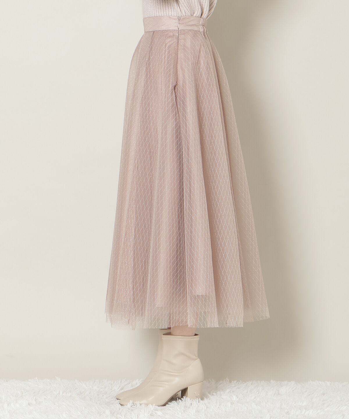 WILLSELECTION「ラメチュールボリュームスカート」|フレア|