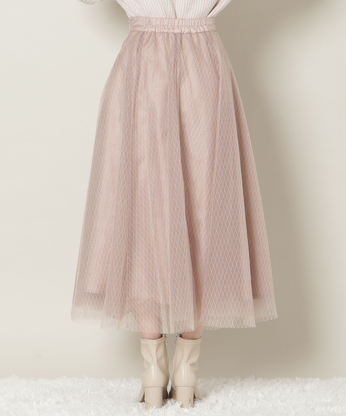 WILLSELECTION「ラメチュールボリュームスカート」|フレア|