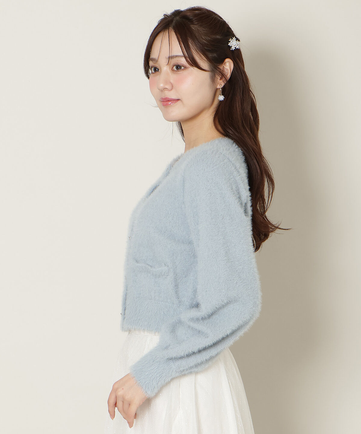 WILLSELECTION「リボンボタンフェザーカーディガン」|カーディガン|