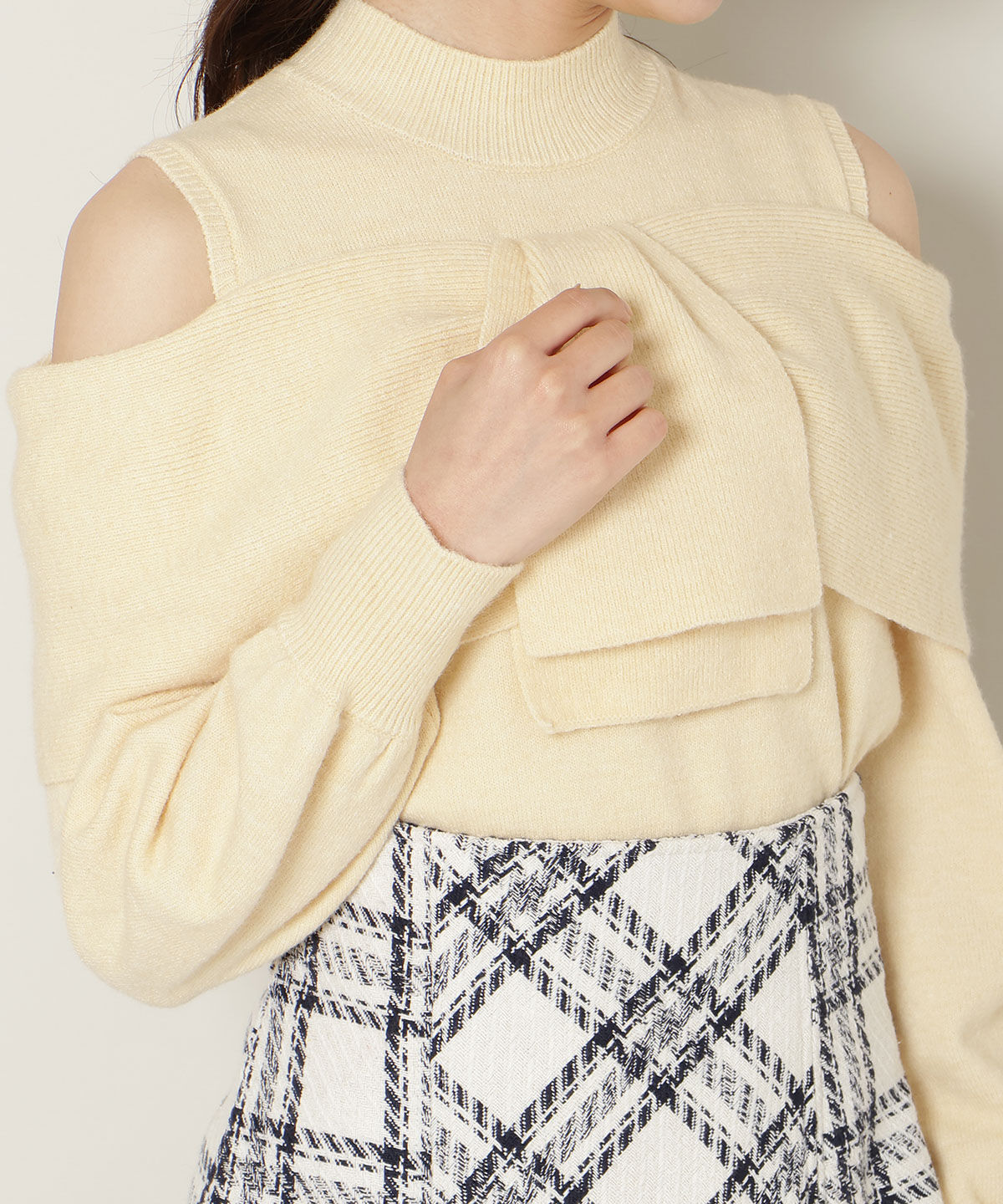 WILLSELECTION「ツイストリボンオフショルニット」|ニット・セーター|