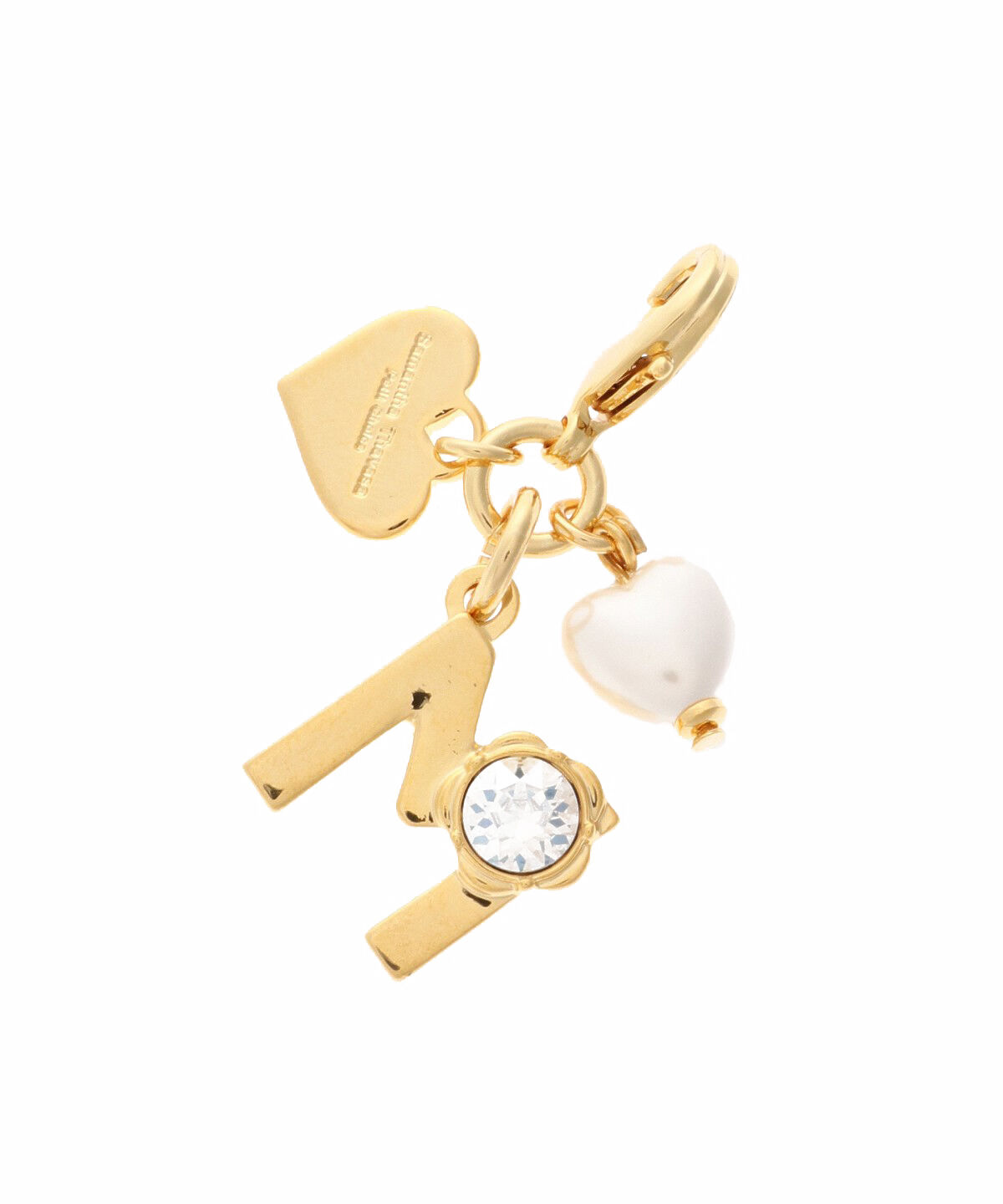 Samantha Thavasa Petit Choice「ストーンモチーフイニシャルチャーム(M)」|チャーム・キーホルダー|ゴールド