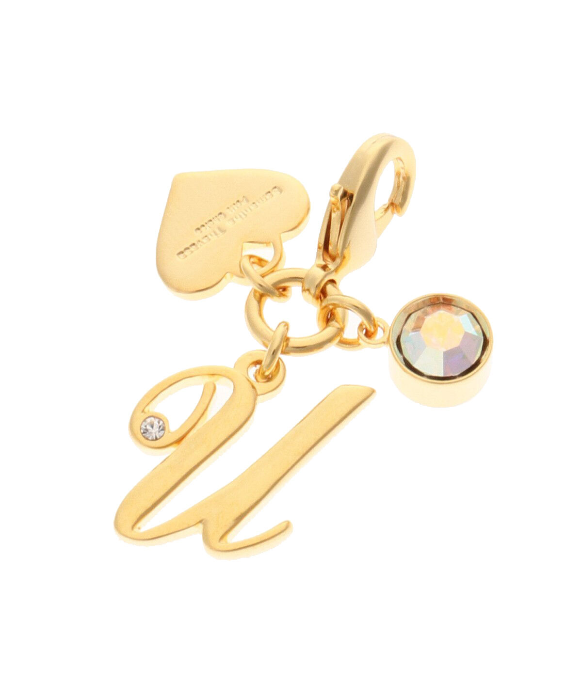 Samantha Thavasa Petit Choice「シンプルイニシャル ファスナーチャーム Ｕ」|チャーム・キーホルダー|ゴールド