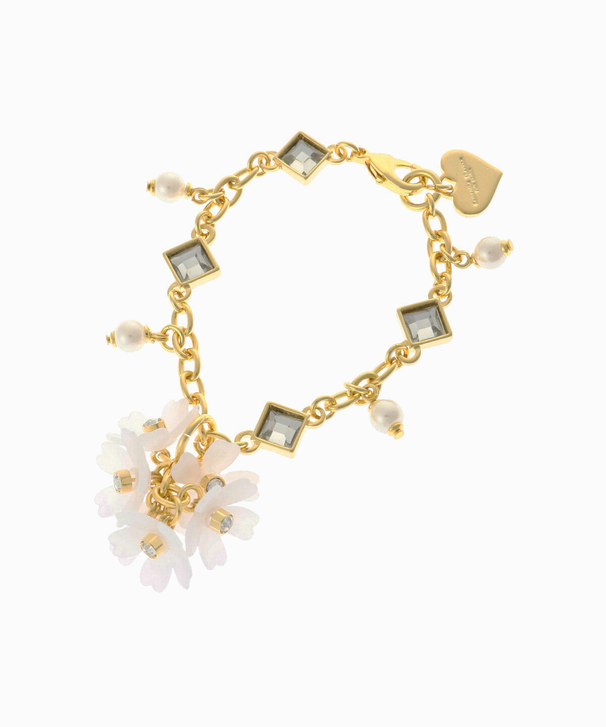 Samantha Thavasa Petit Choice「フラワーパール バッグチャーム」|チャーム・キーホルダー|ホワイト