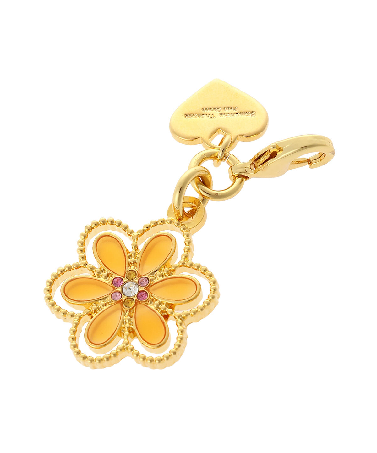 Samantha Thavasa Petit Choice「ドットフラワー ファスナーチャーム」|チャーム・キーホルダー|オレンジ