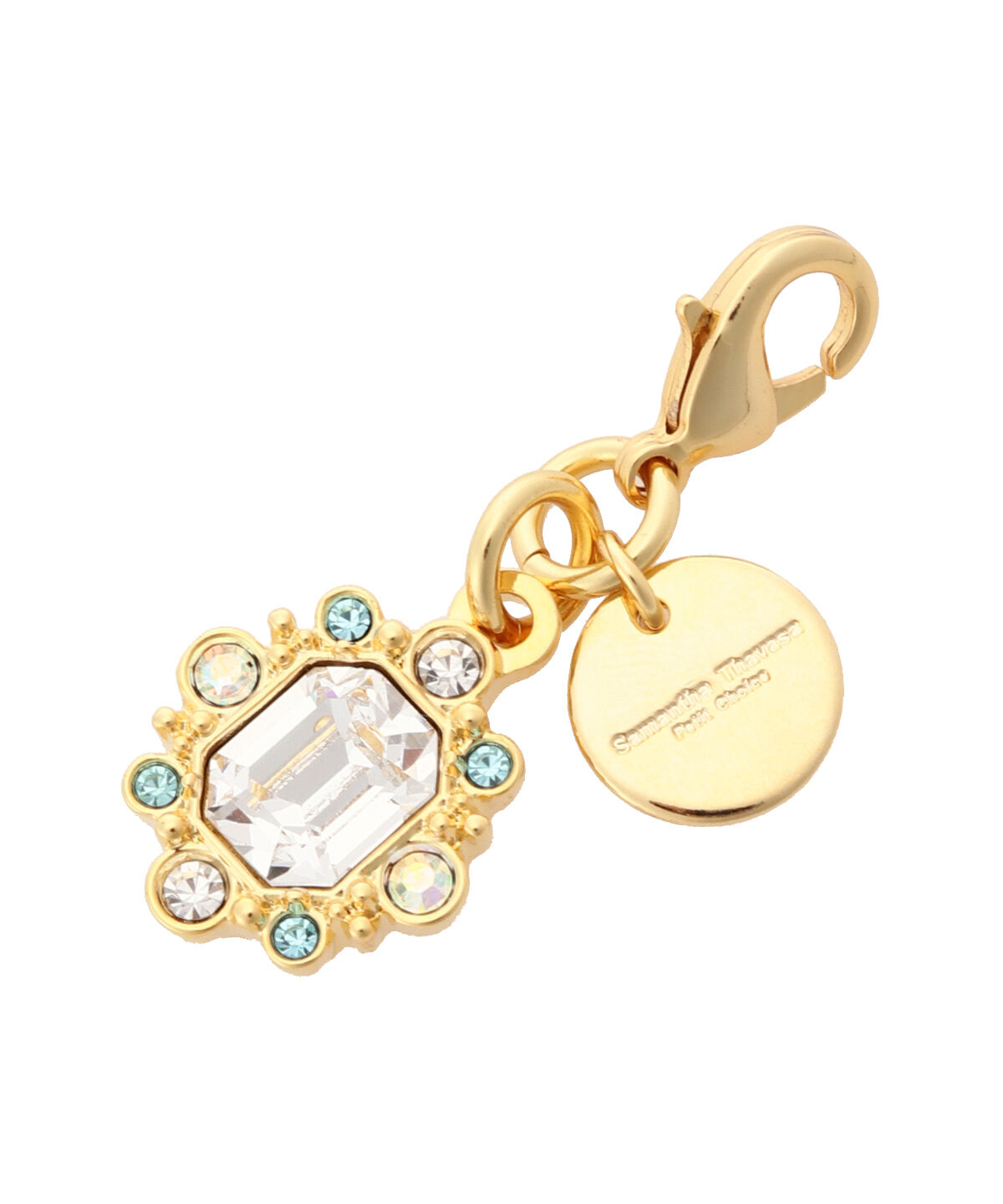 Samantha Thavasa Petit Choice「スクエアビジューファスナーチャーム」|チャーム・キーホルダー|ライトブルー