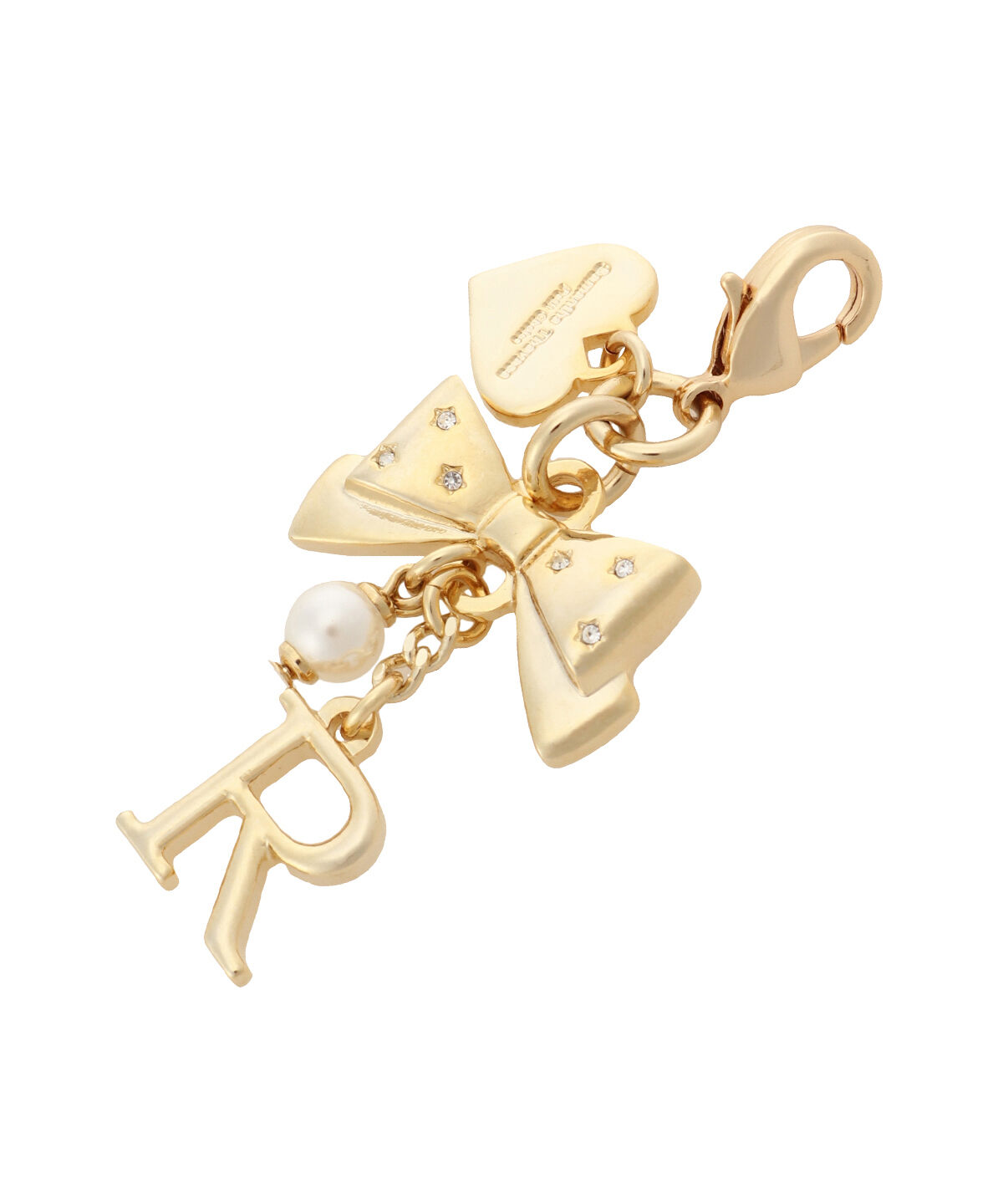 Samantha Thavasa Petit Choice「リボンイニシャルファスナーチャーム(R)」|チャーム・キーホルダー|ゴールド