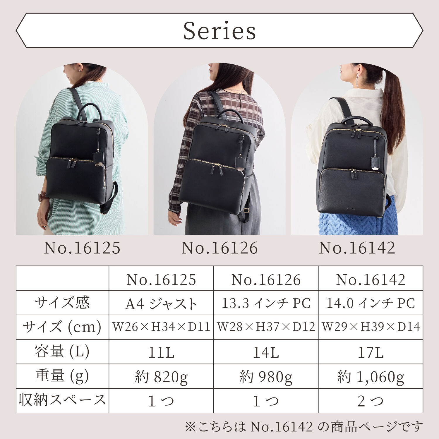 Jewelna Rose「Jewelna Rose リュックサック フレイヤ・リュック2 A4  14.0インチ PC収納 通勤 16142」|リュック|