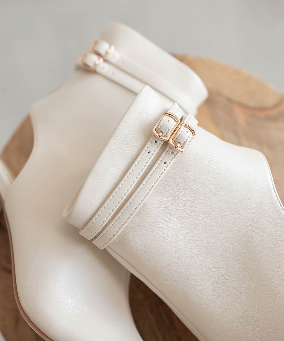  「2WAY オープントゥストレッチショートブーツ」|ショートブーツ|