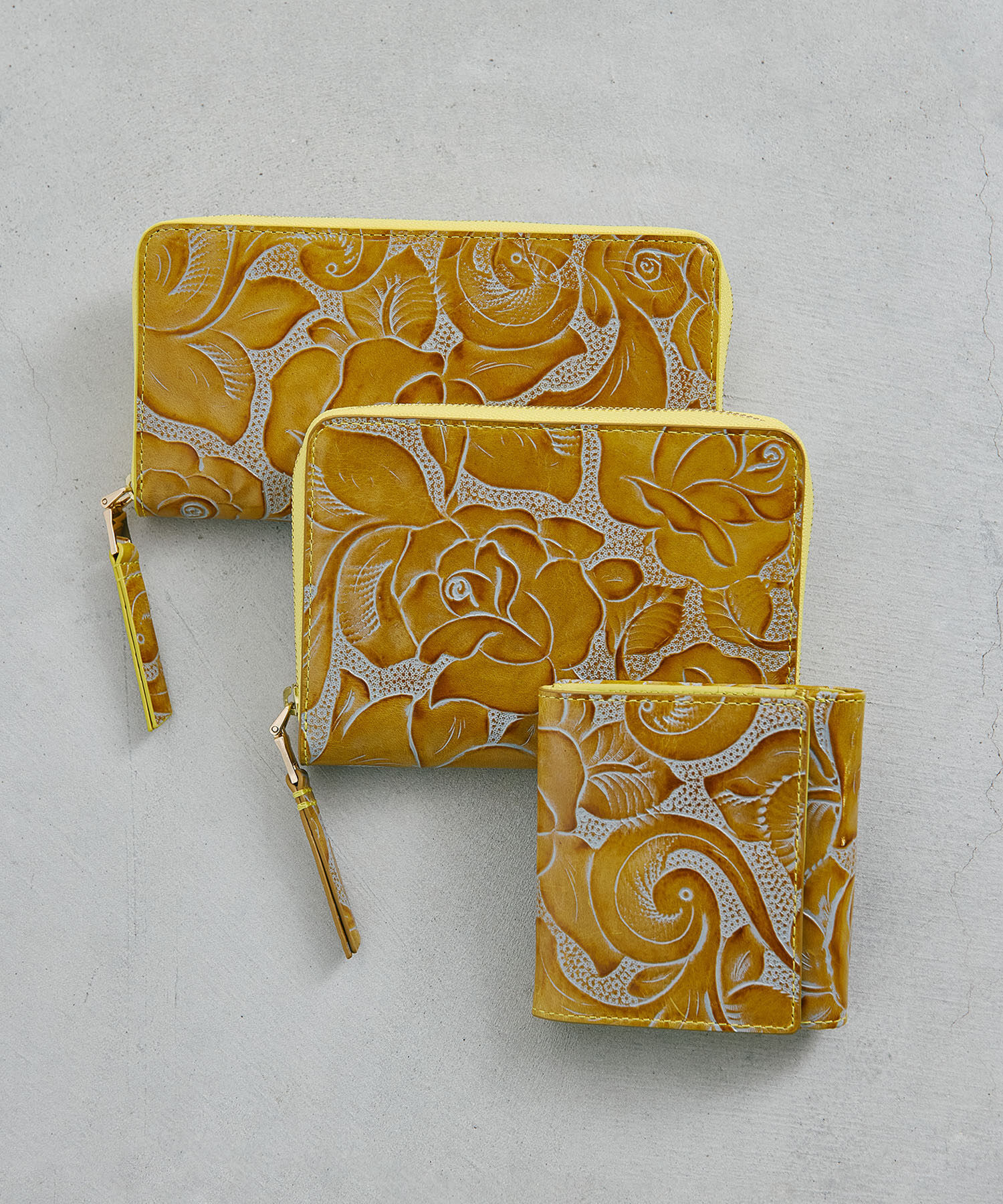 TOPKAPI BREATH「【TREASURE TOPKAPI】ローズエンボス ツヤ レザー ラウンドファスナー 長財布」|財布|