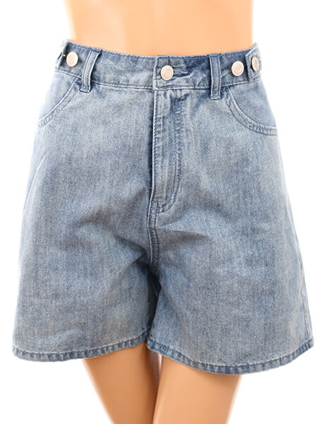 PEAK&PINE「ゆったりシルエットハイウエストデニムショートパンツ」|その他|サックス