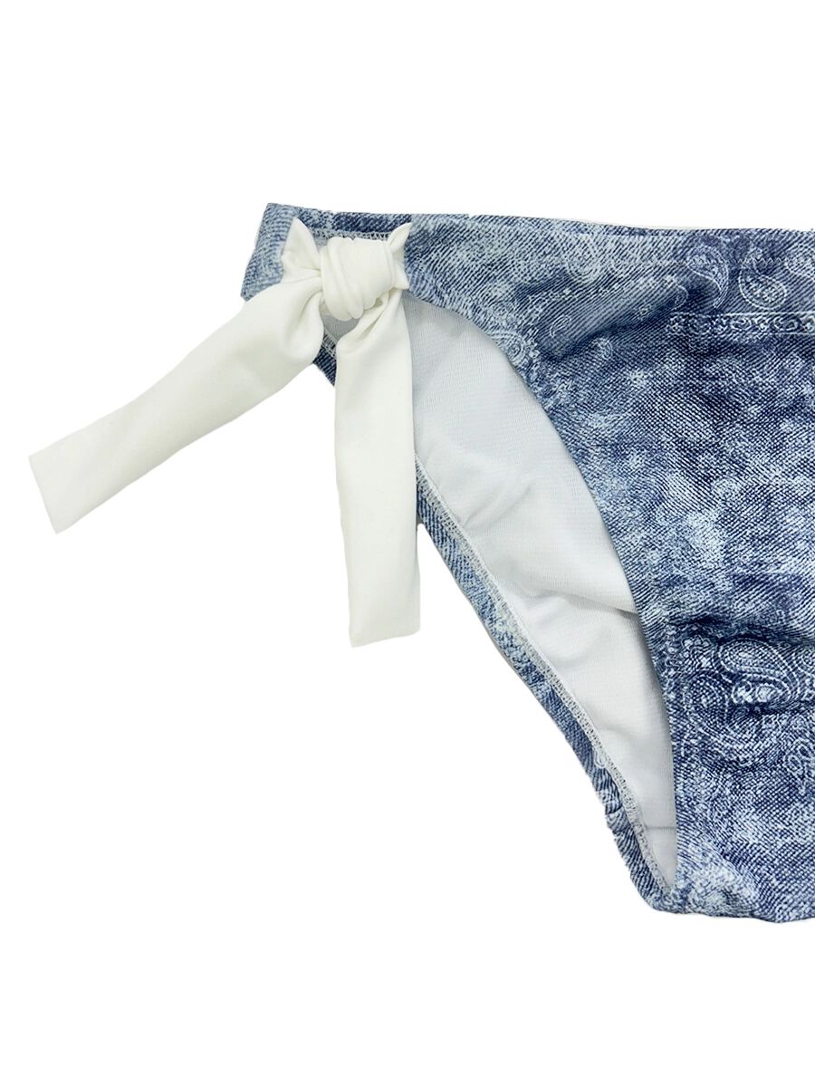 PEAK&PINE「無地&times;デニムプリントサッシュクロスビキニ」|ビキニ|